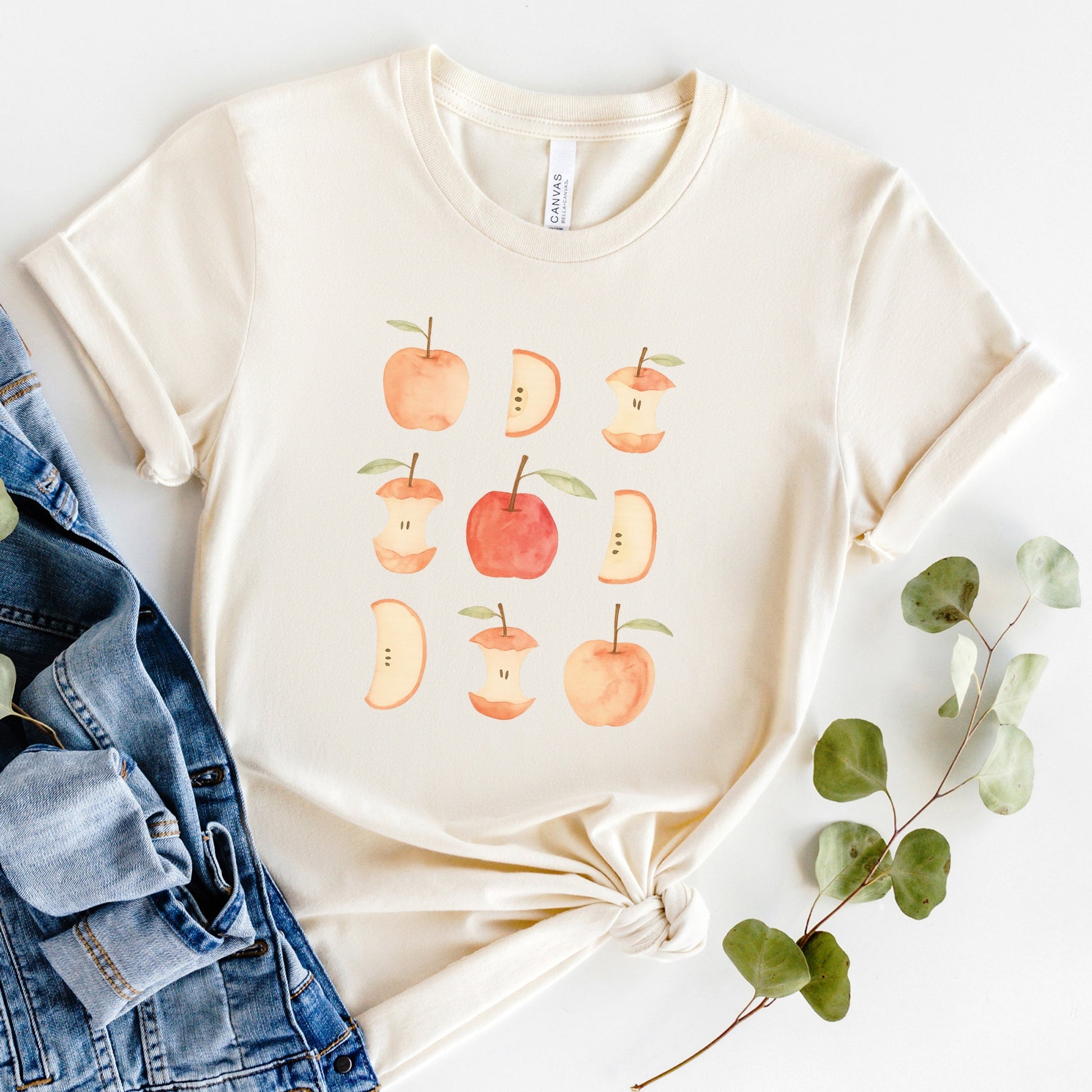 Watercolor Apple Chart shirt design - Short Sleeve Tee