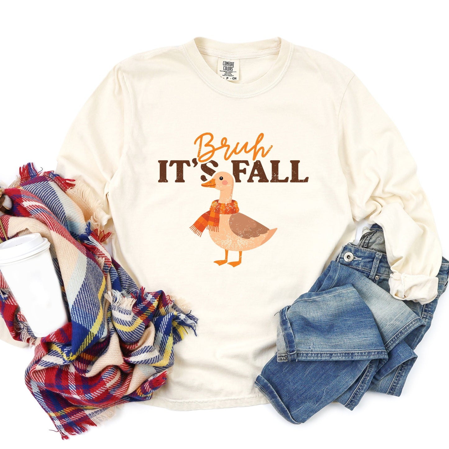 Bruh It's Fall Goose - Garment Dyed Long Sleeve