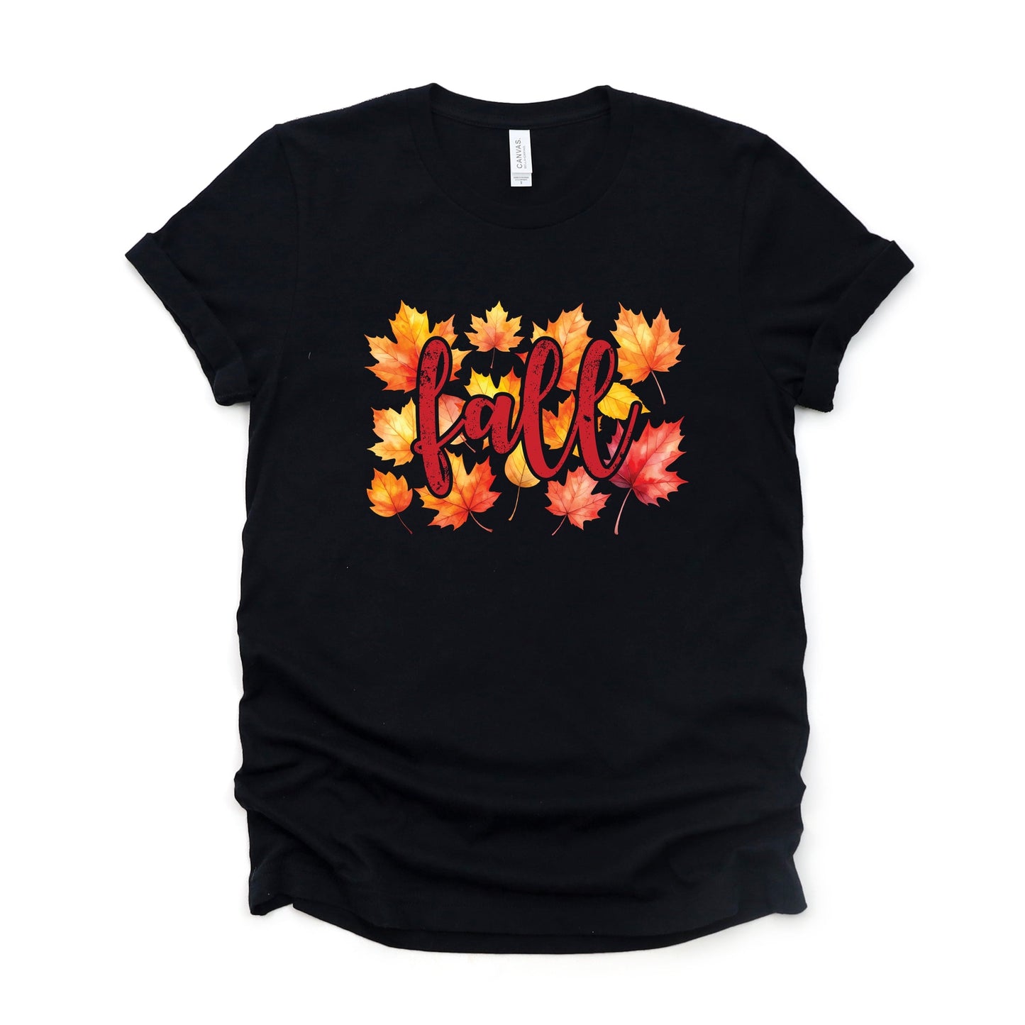 Fall Leaves Watercolor - Women's Short Sleeve Graphic T-Shirt