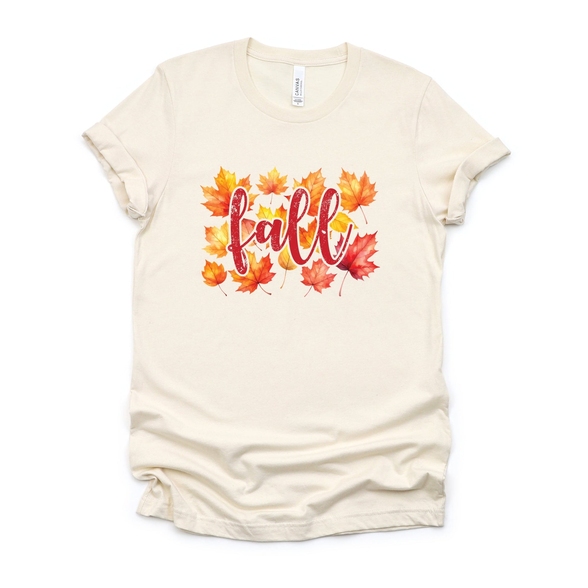 Fall Leaves Watercolor - Women's Short Sleeve Graphic T-Shirt