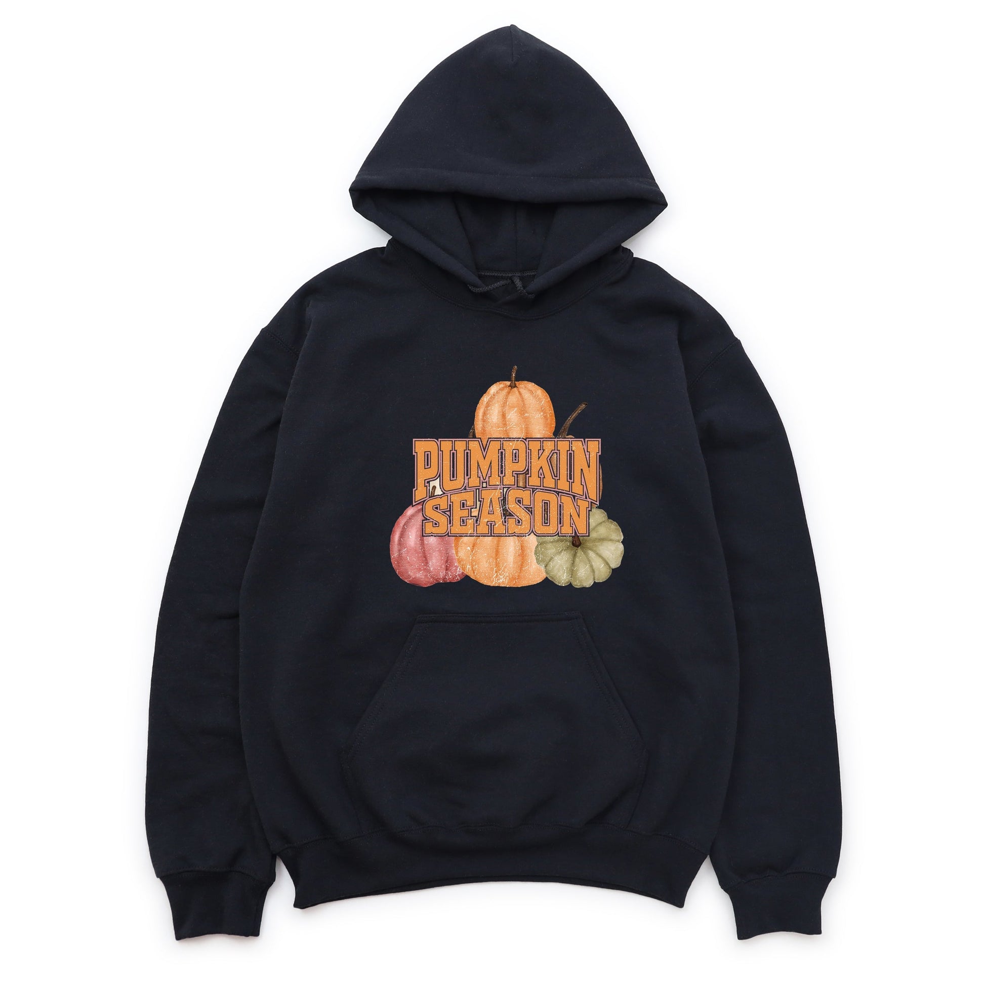 Pumpkin Season Stacked Distressed - Women's Graphic Hoodie