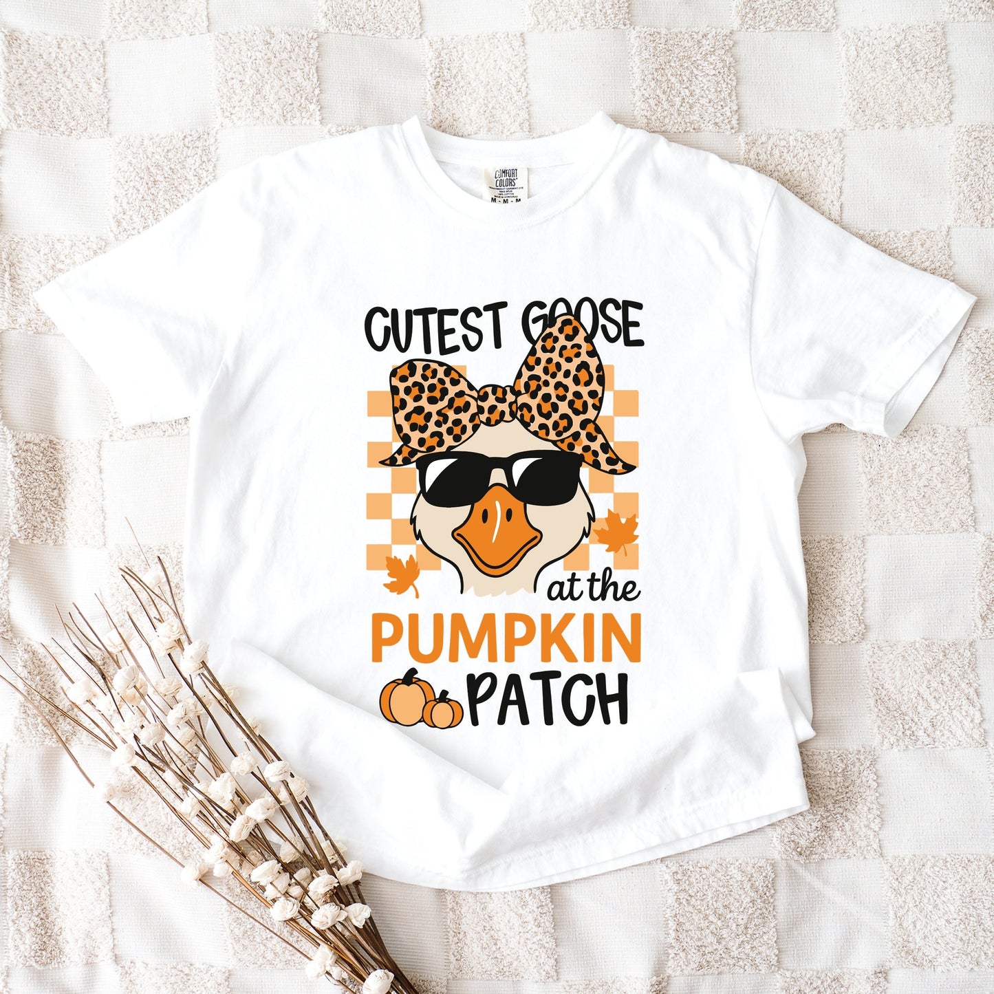 Cutest Goose At The Pumpkin Patch - Womens Garment Dyed Tee