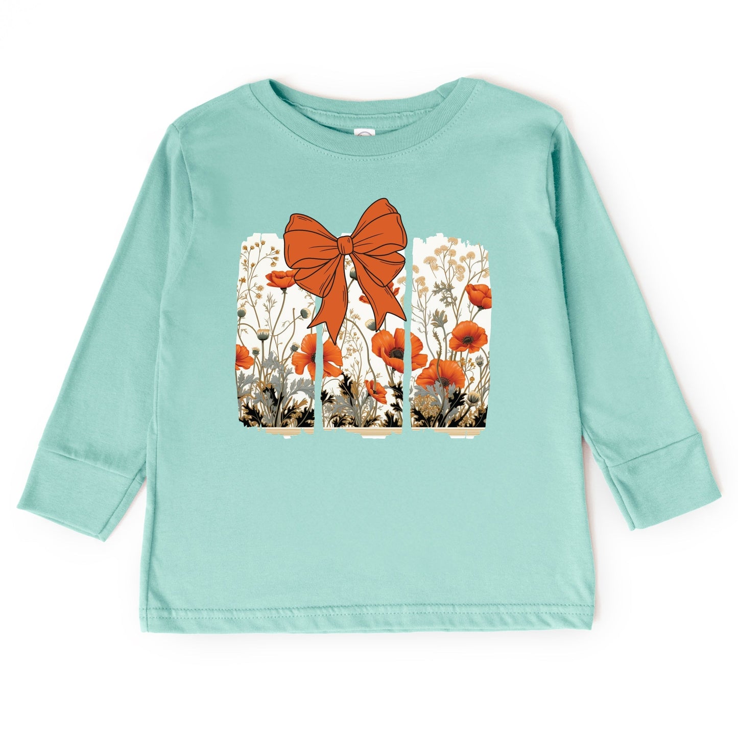 Coquette Fall Floral Orange - Toddler Long Sleeve Graphic Tee