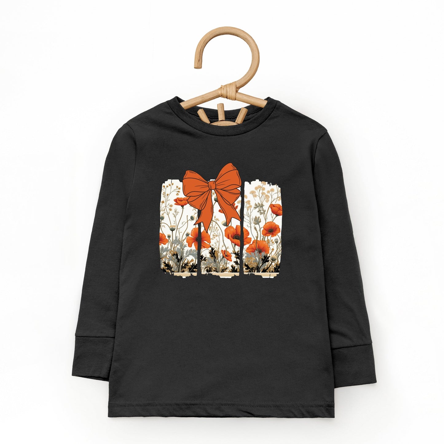 Coquette Fall Floral Orange - Toddler Long Sleeve Graphic Tee