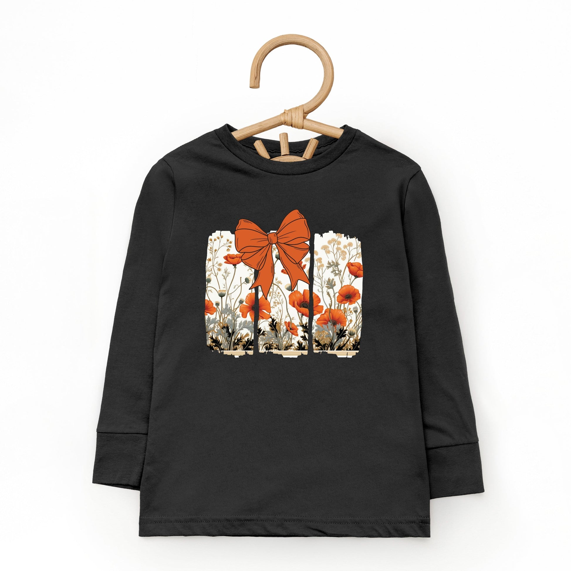 Coquette Fall Floral Orange - Toddler Long Sleeve Graphic Tee