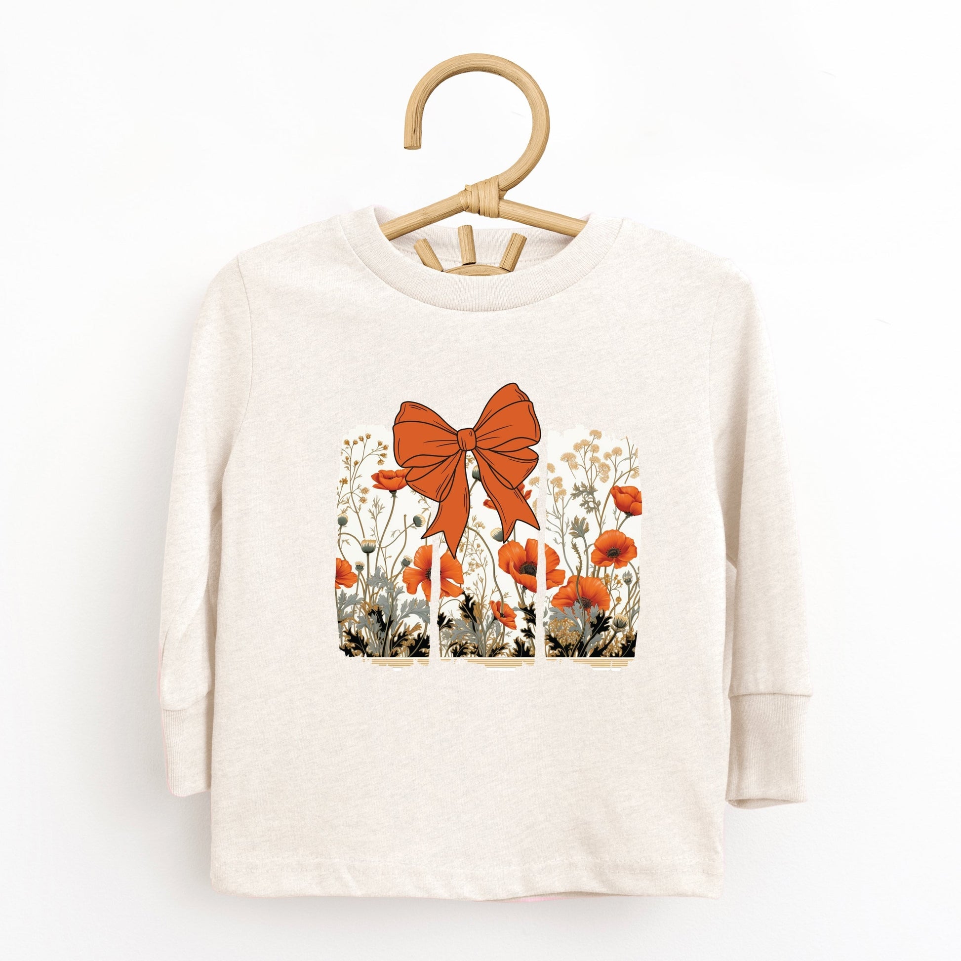 Coquette Fall Floral Orange - Toddler Long Sleeve Graphic Tee