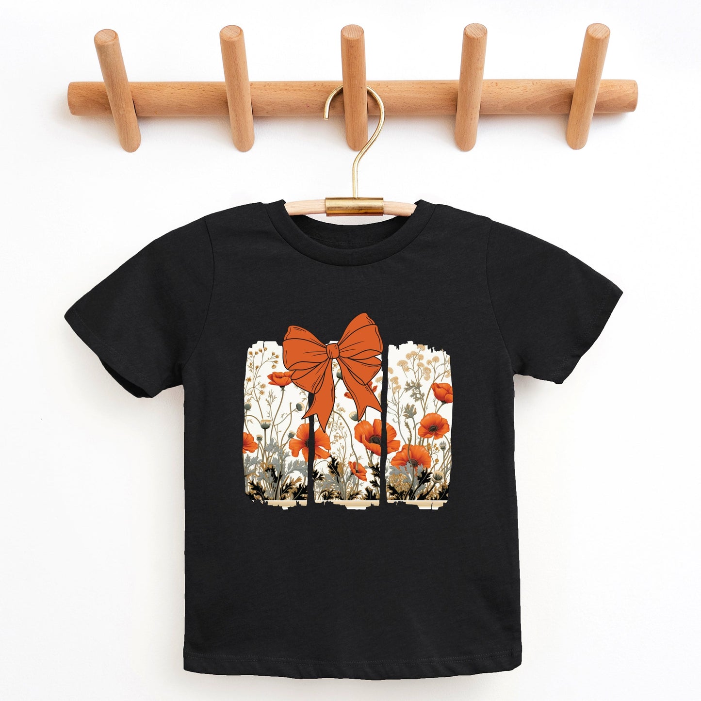 Coquette Fall Floral Orange - Youth Short Sleeve Graphic T-Shirt