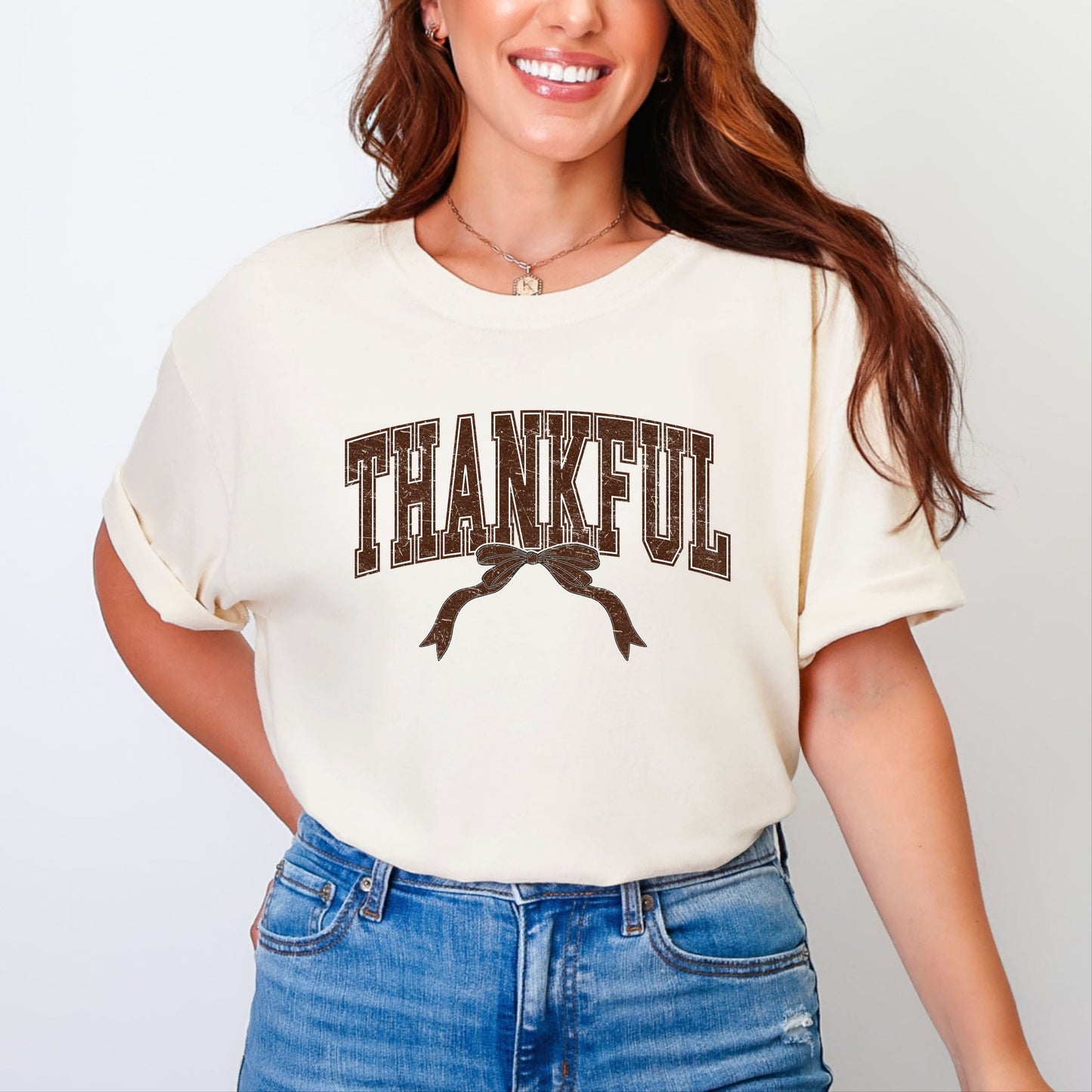 Varsity Thankful Coquette - Women's Garment Dyed Tee