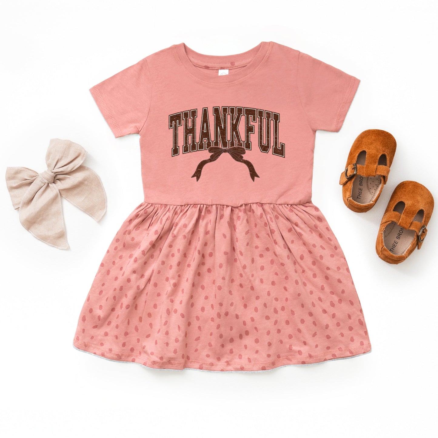 Varsity Thankful Coquette - Toddler Graphic Dress and Infant Dress