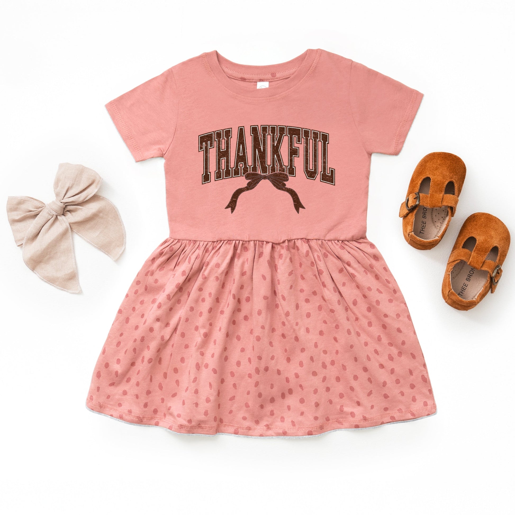 Varsity Thankful Coquette - Toddler Graphic Dress and Infant Dress