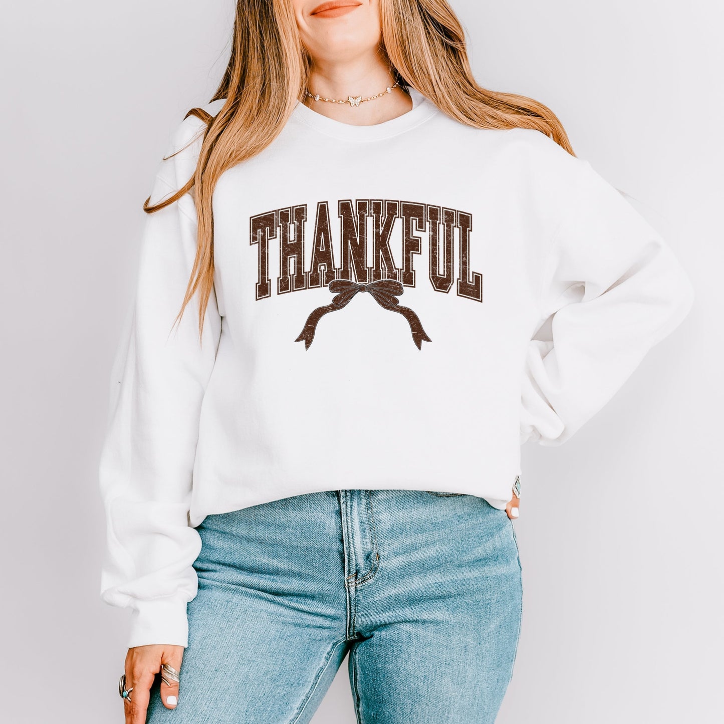 Varsity Thankful Coquette - Women's Sweatshirt