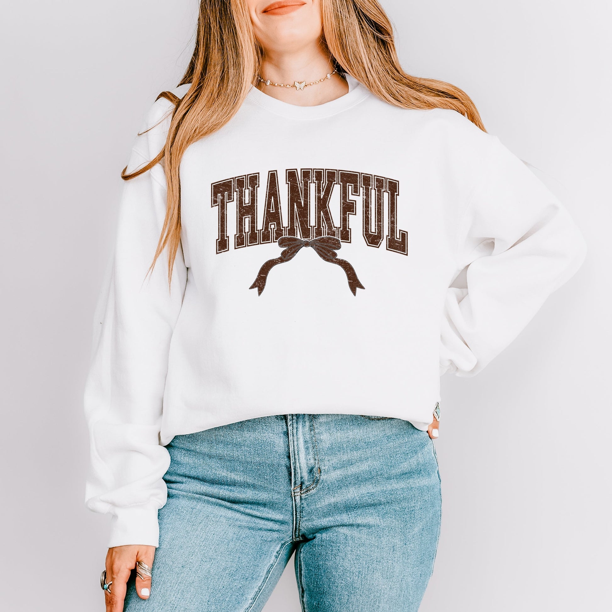 Varsity Thankful Coquette -  Womens Sweatshirt