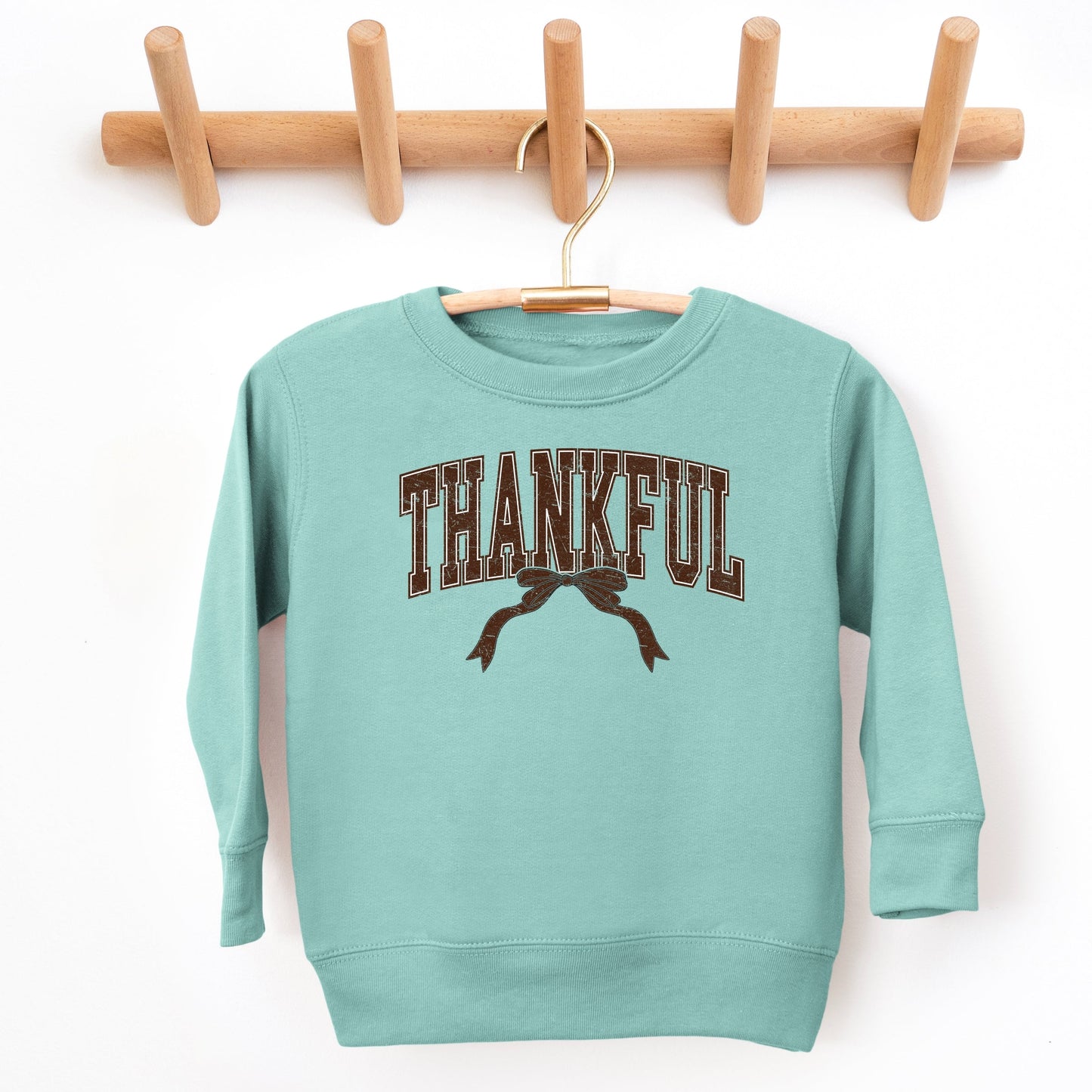 Varsity Thankful Coquette - Toddler Graphic Sweatshirt and Youth Graphic Sweatshirt