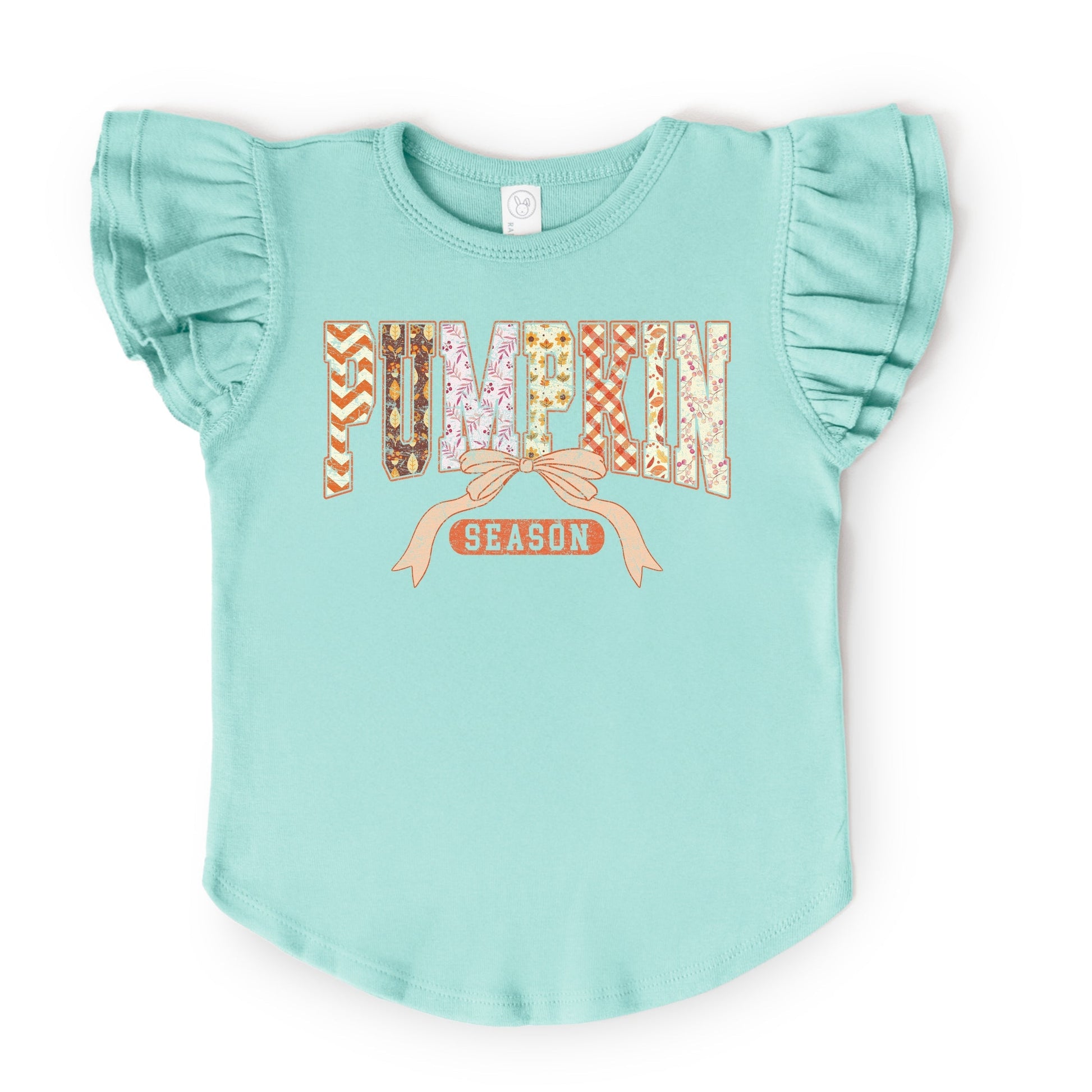 Pumpkin Season Patterns - Flutter Sleeve Graphic T-Shirt