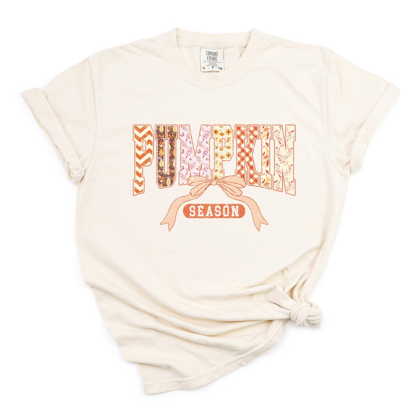 Pumpkin Season Patterns - Womens Garment Dyed Tee