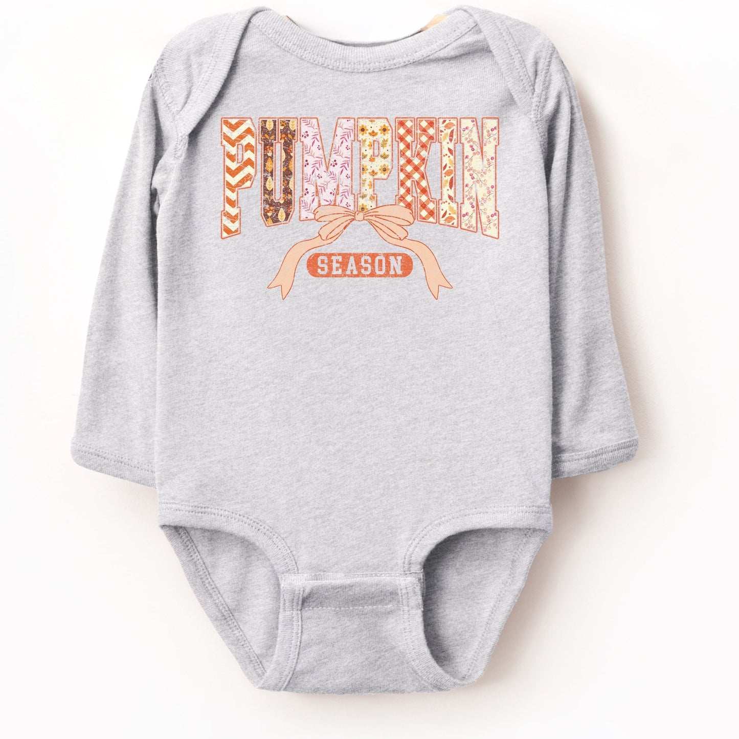 Pumpkin Season Patterns - Baby Long Sleeve Bodysuit