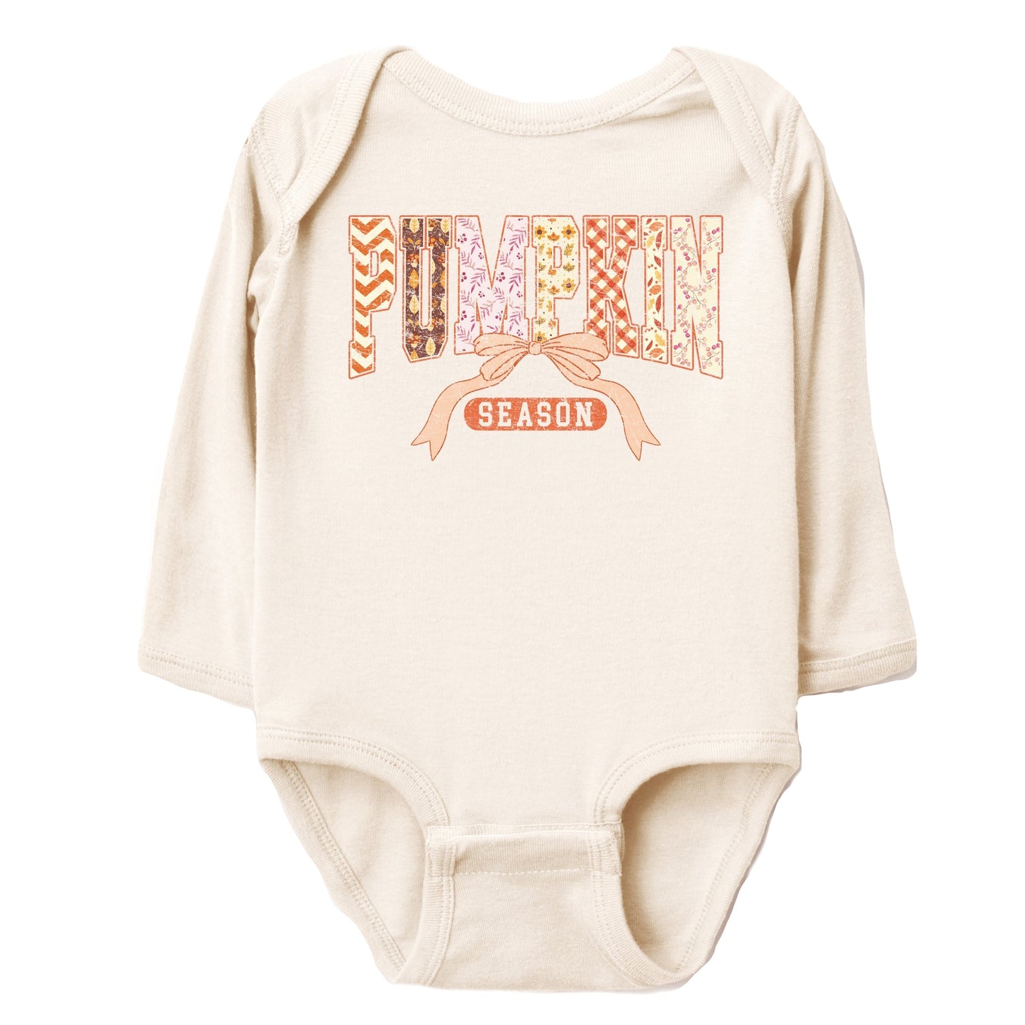 Pumpkin Season Patterns - Baby Long Sleeve Bodysuit