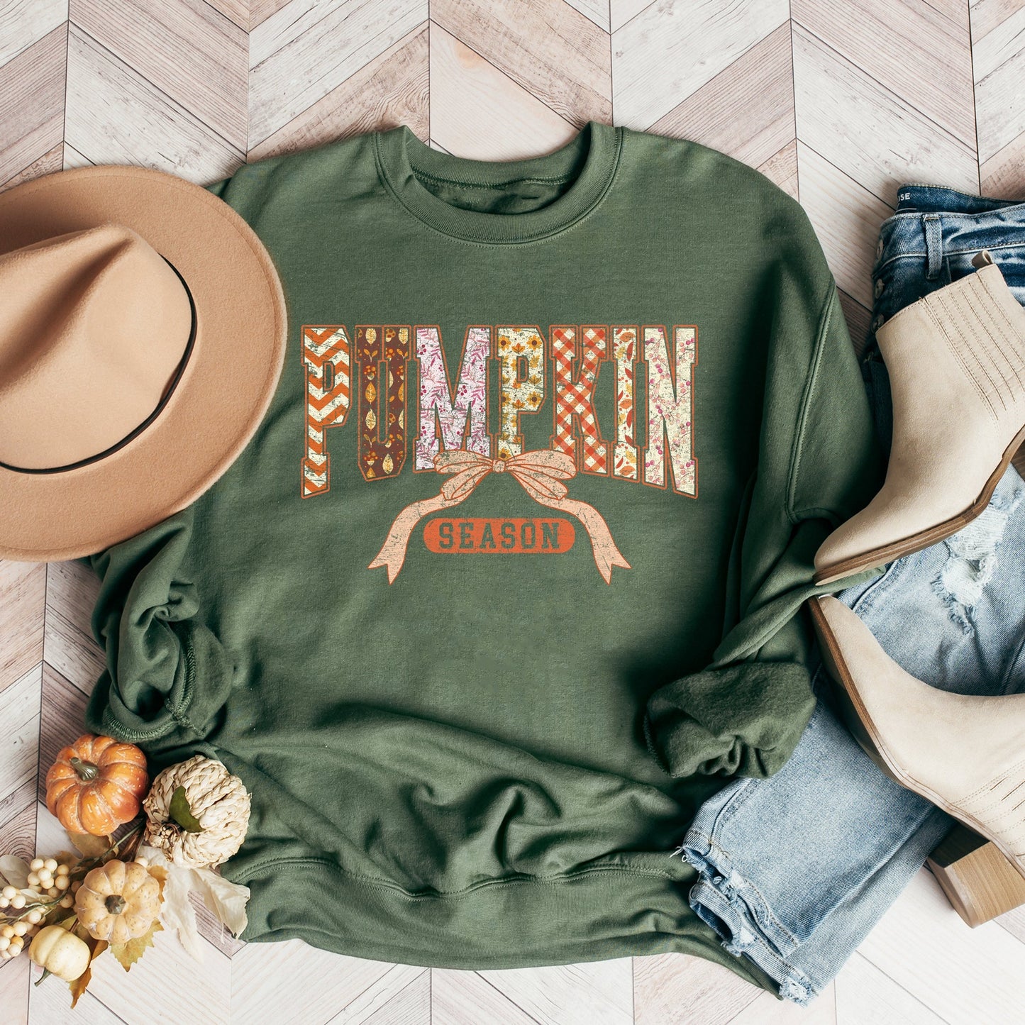 Pumpkin Season Patterns -  Womens Sweatshirt