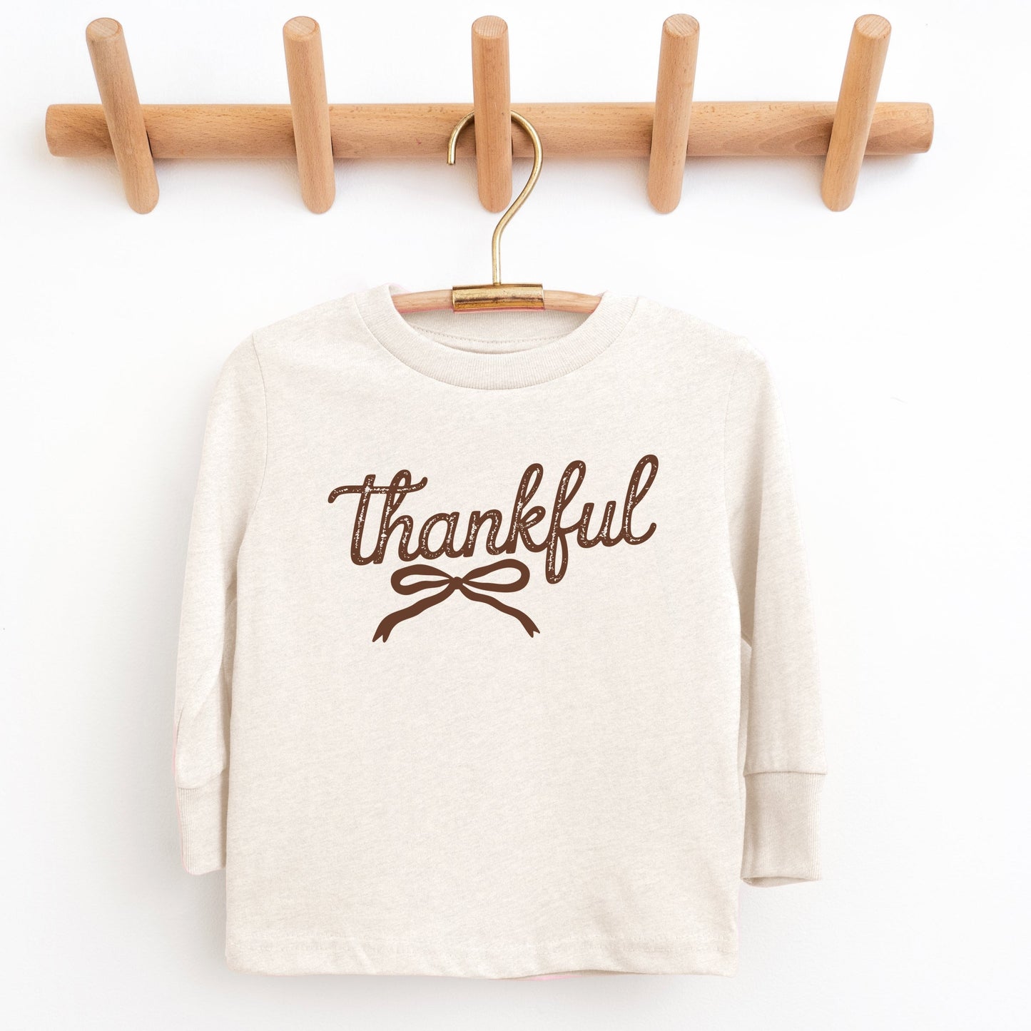 Thankful Coquette Distressed - Toddler Long Sleeve Graphic Tee and Youth Long Sleeve Graphic T-Shirt