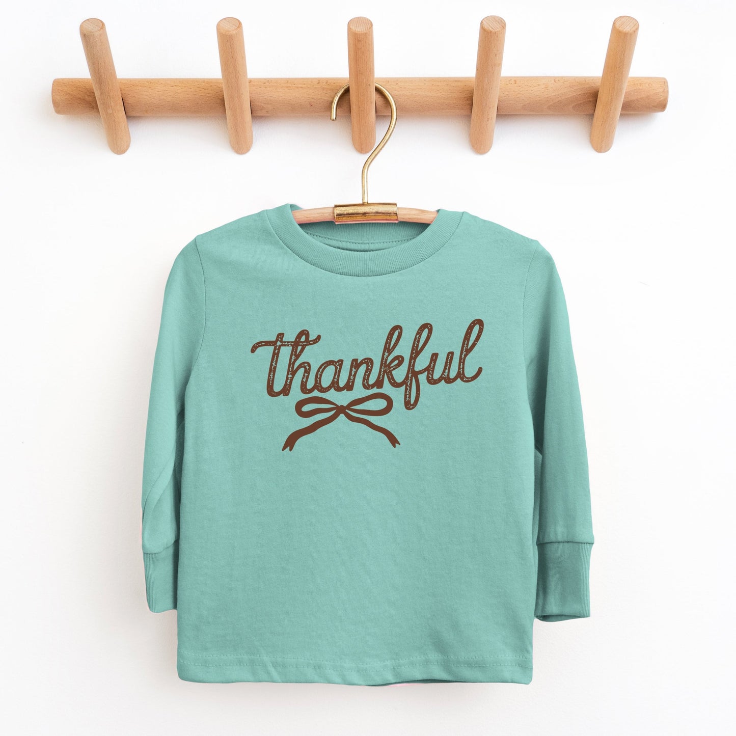 Thankful Coquette Distressed - Toddler Long Sleeve Graphic Tee and Youth Long Sleeve Graphic T-Shirt