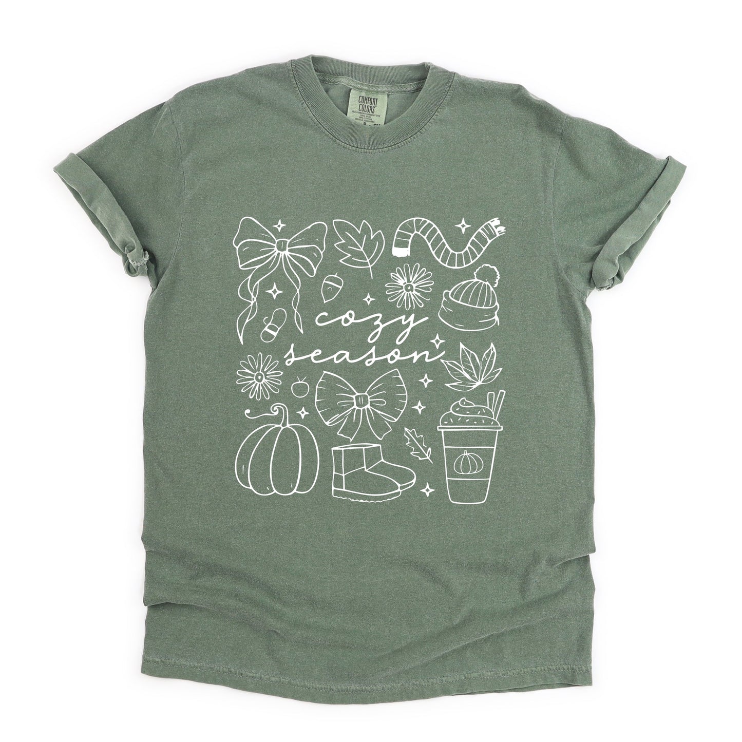 Cozy Season Coquette Icons - Womens Garment Dyed Tee