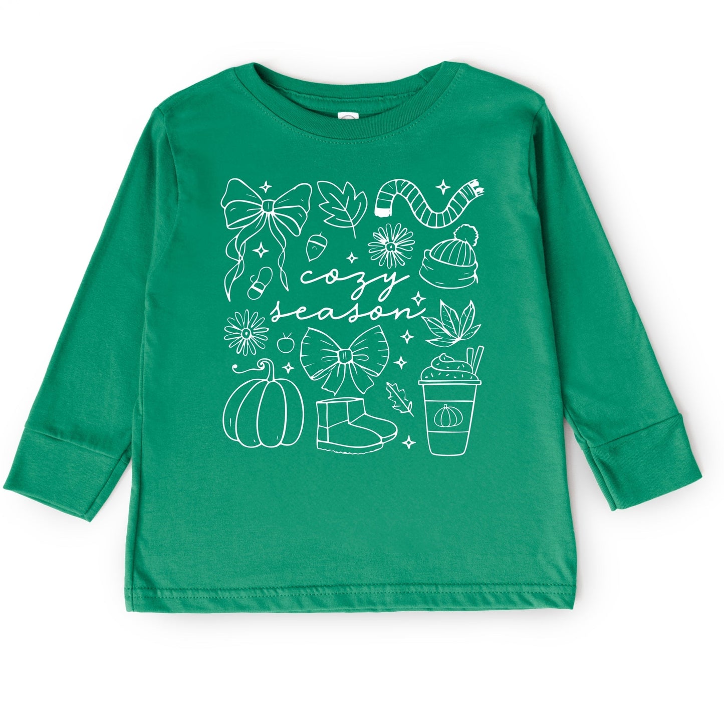 Cozy Season Coquette Icons - Toddler Long Sleeve Graphic Tee and Youth Long Sleeve Graphic T-Shirt