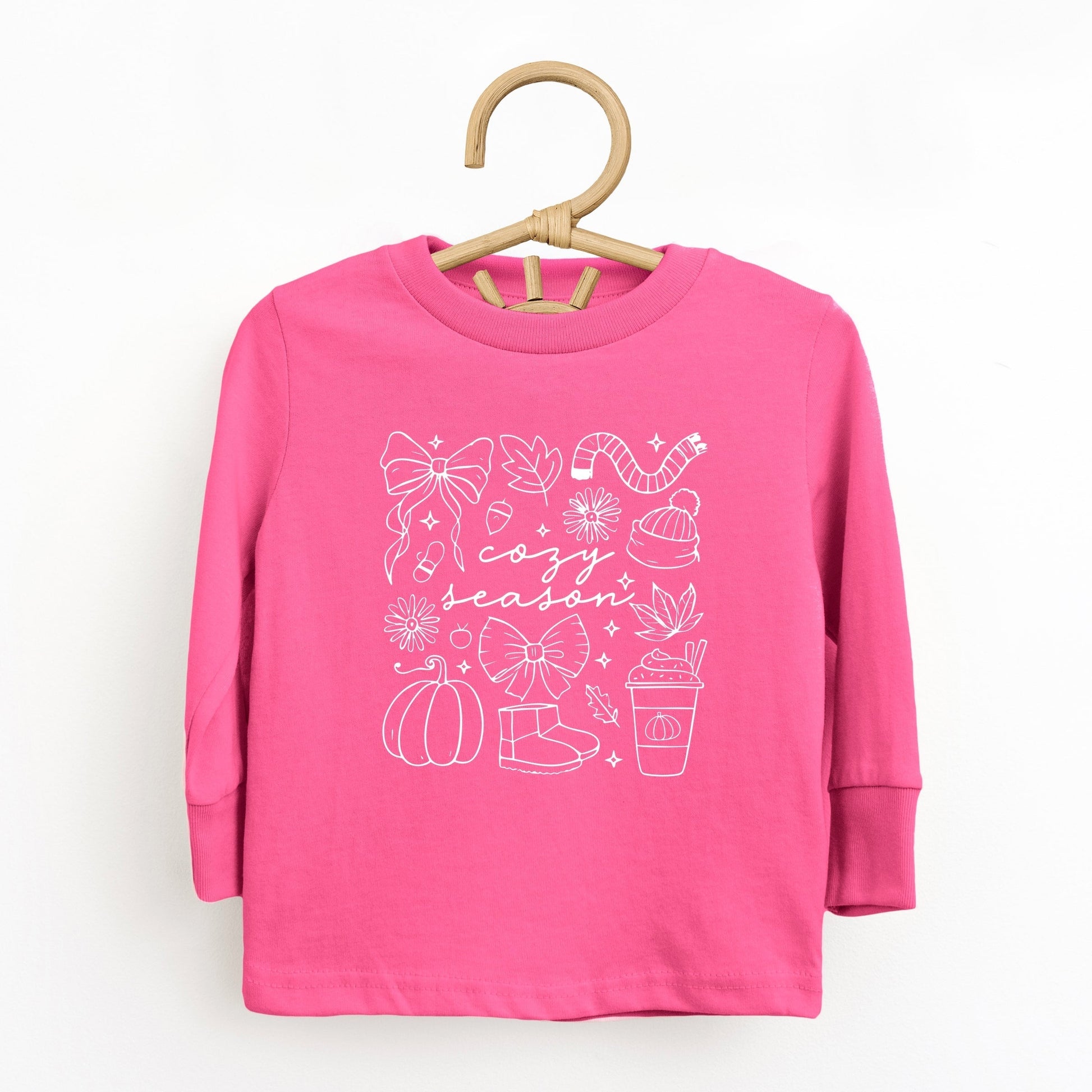 Cozy Season Coquette Icons - Toddler Long Sleeve Graphic Tee and Youth Long Sleeve Graphic T-Shirt