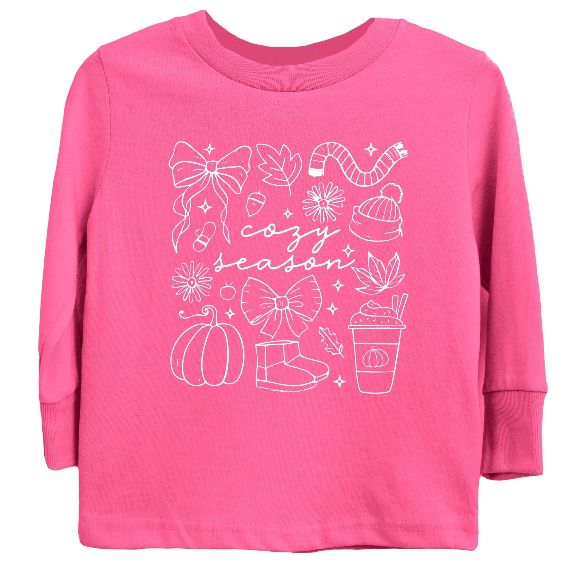 Cozy Season Coquette Icons - Toddler Long Sleeve Graphic Tee and Youth Long Sleeve Graphic T-Shirt