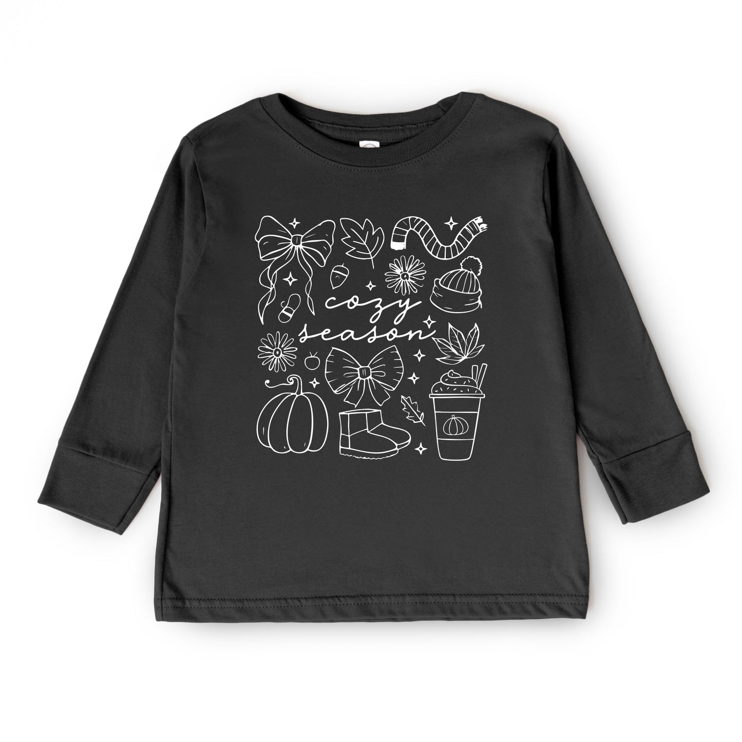 Cozy Season Coquette Icons - Toddler Long Sleeve Graphic Tee and Youth Long Sleeve Graphic T-Shirt