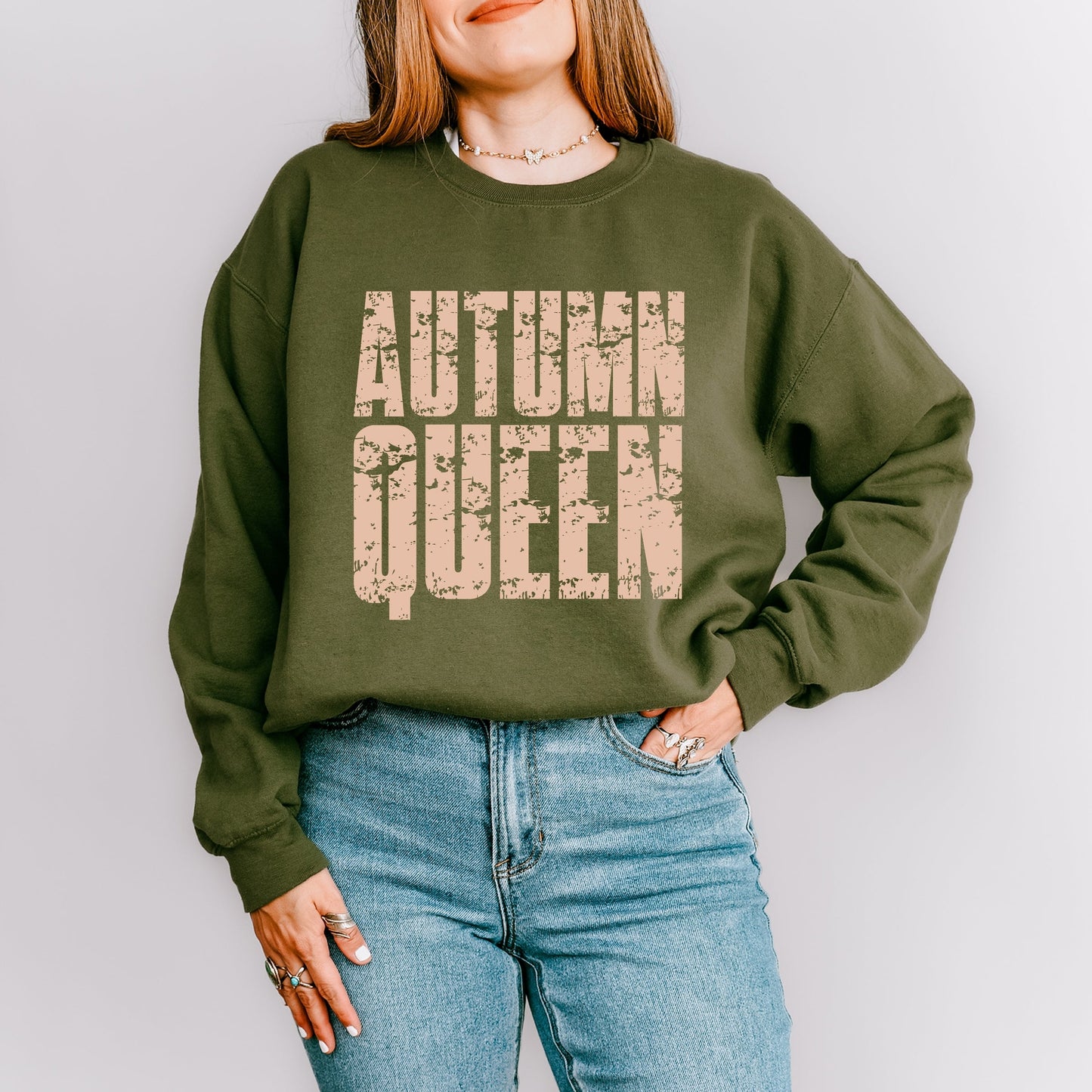 Autumn Queen Block Distressed - Women's Graphic Sweatshirt
