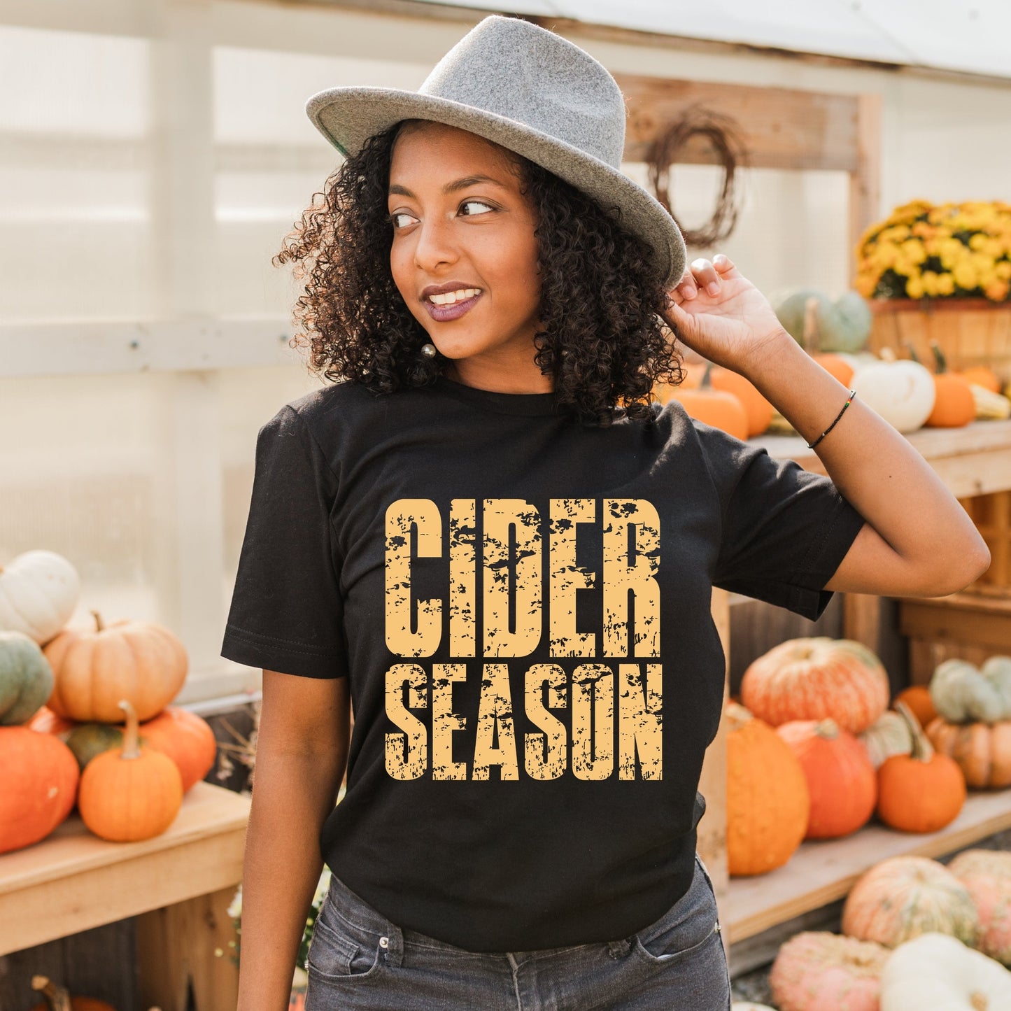 Cider Season Block Distressed - Women's Short Sleeve Graphic T-Shirt