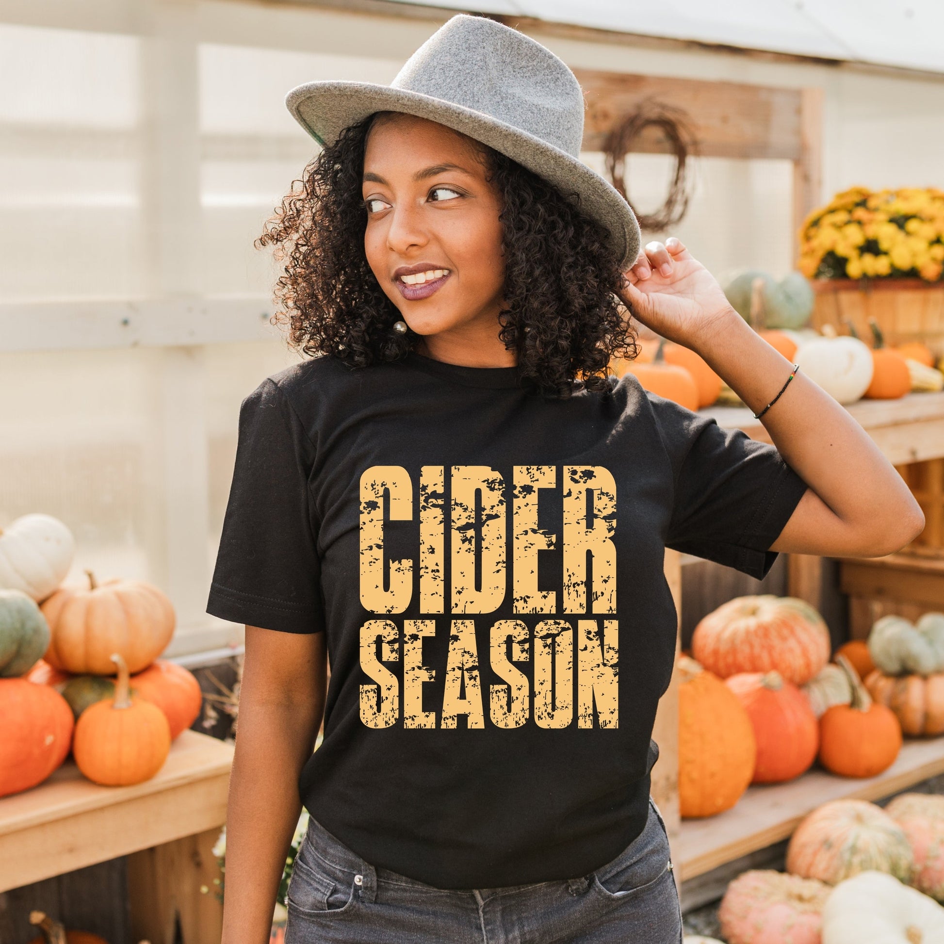 Cider Season Block Distressed - Women's Short Sleeve Graphic T-Shirt
