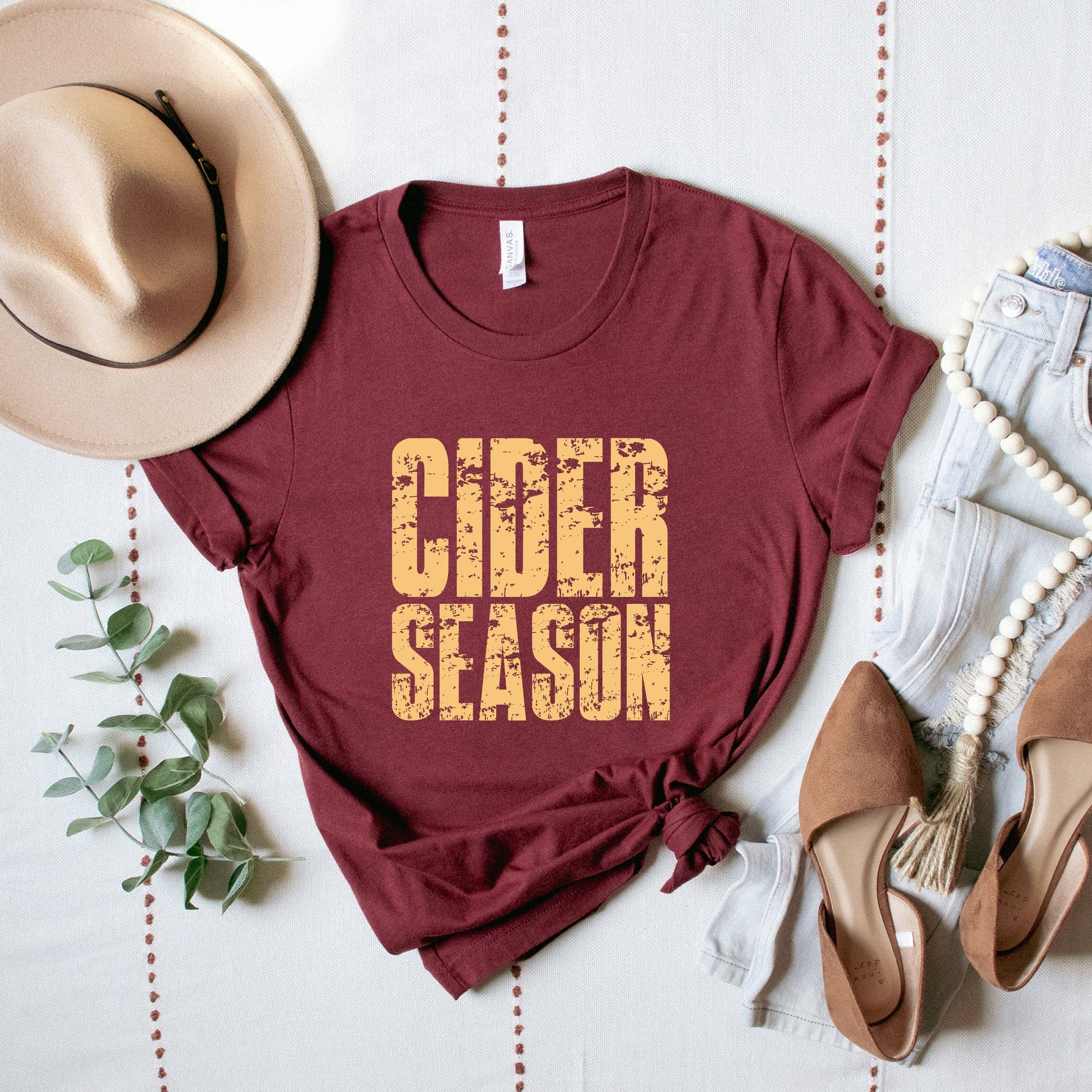 Cider Season Block Distressed - Women's Short Sleeve Graphic T-Shirt