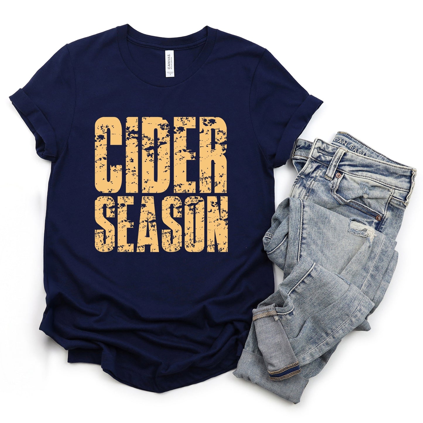 Cider Season Block Distressed - Women's Short Sleeve Graphic T-Shirt