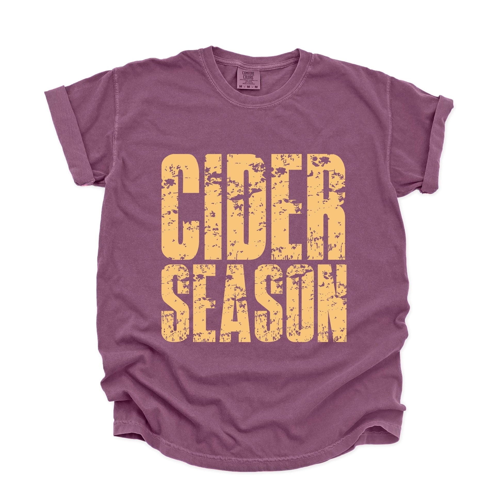 Cider Season Block Distressed - Women's Garment Dyed Graphic T-Shirt