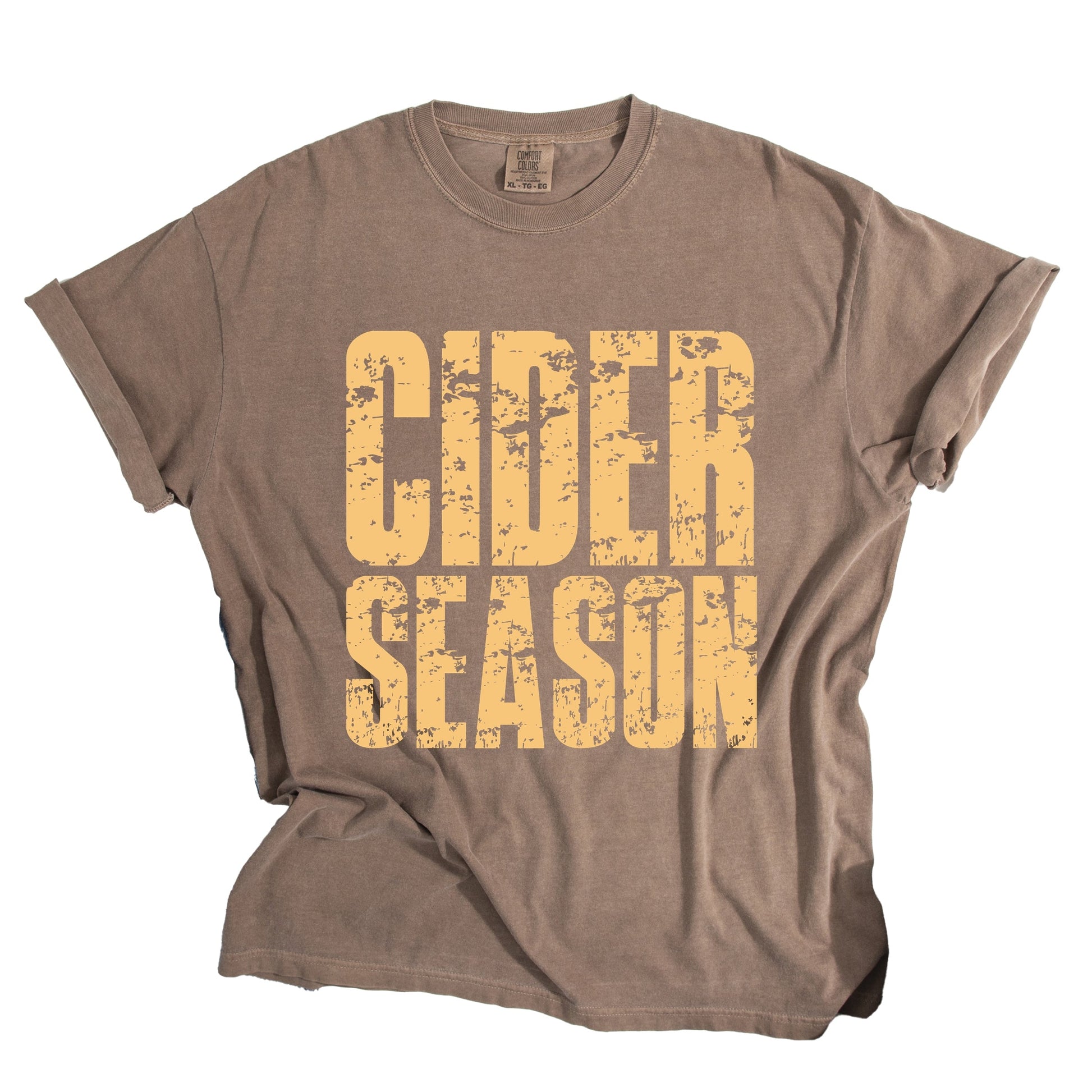 Cider Season Block Distressed - Women's Garment Dyed Graphic T-Shirt