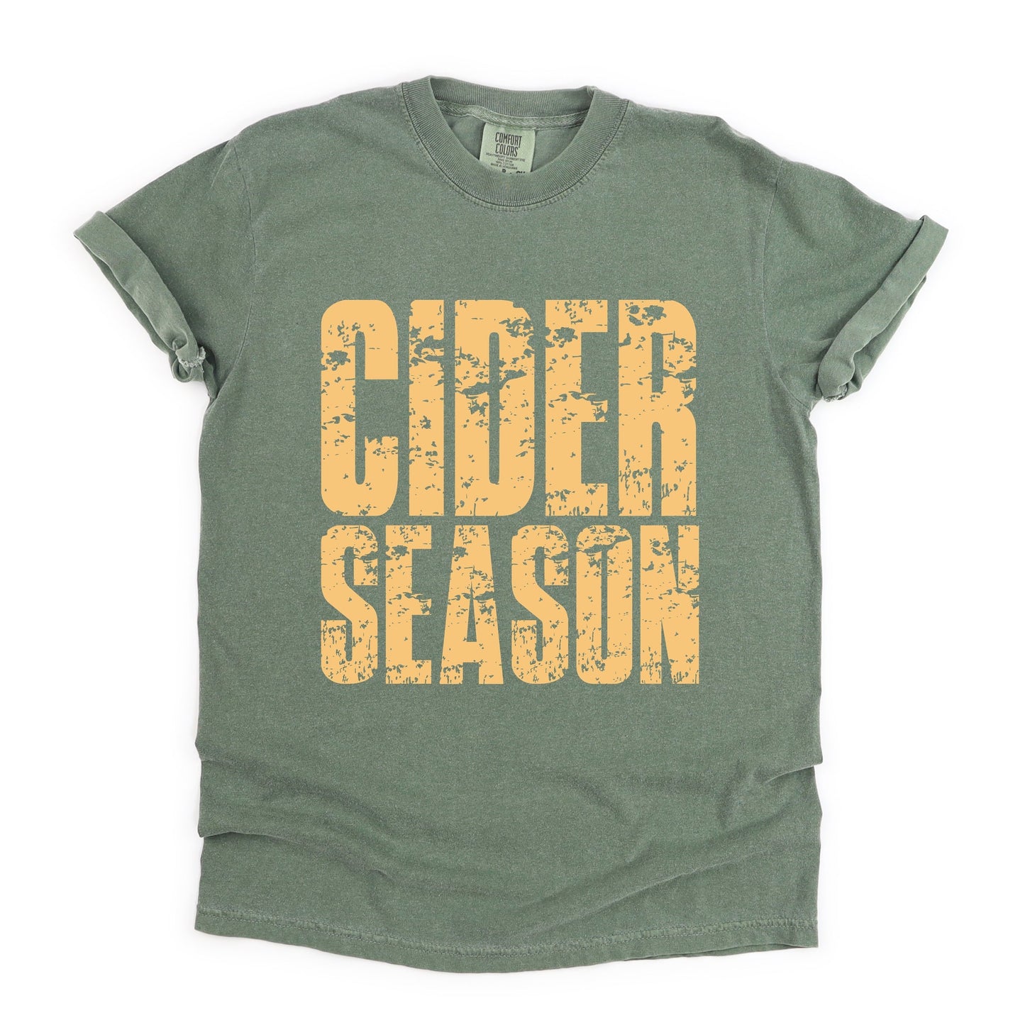 Cider Season Block Distressed - Women's Garment Dyed Graphic T-Shirt