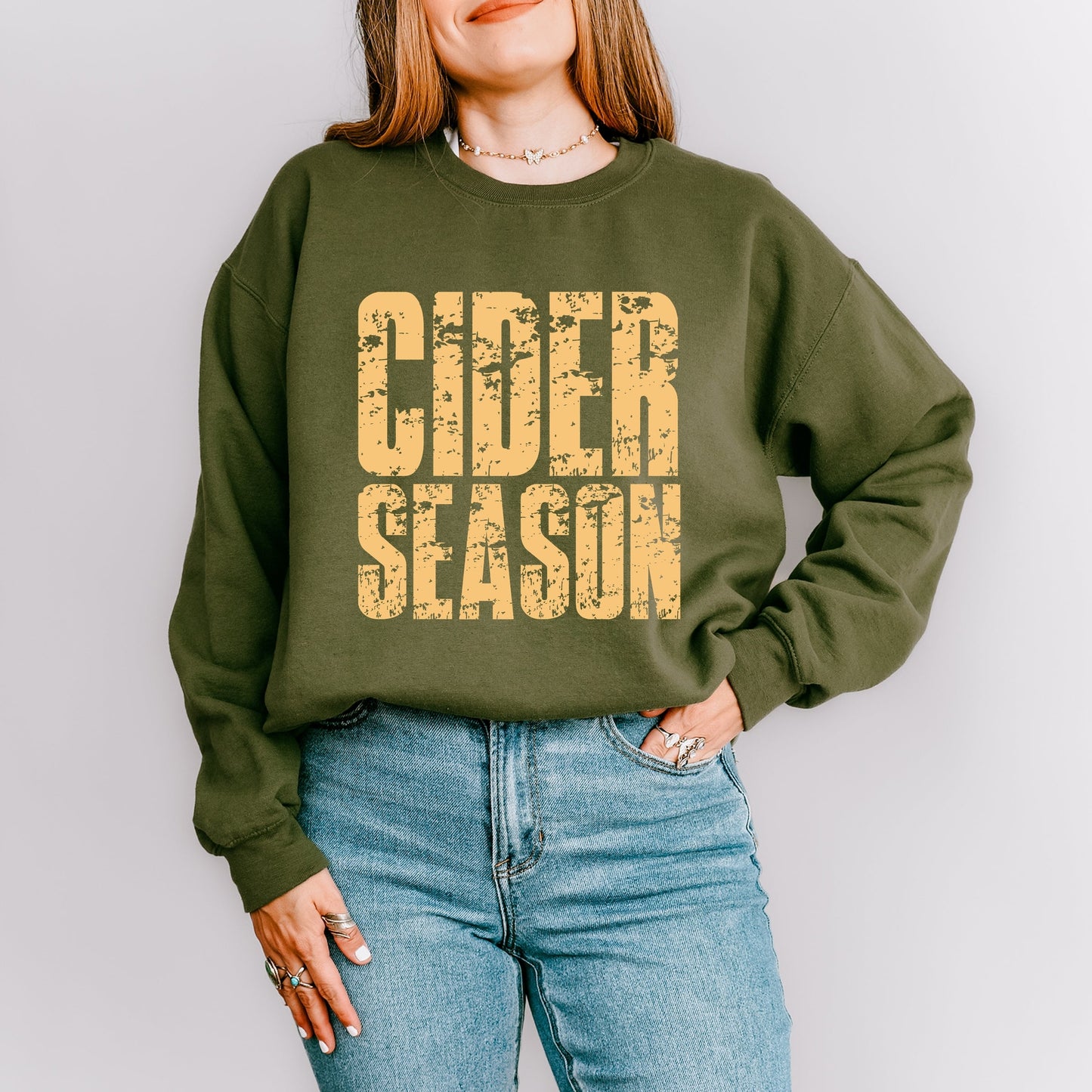 Cider Season Block Distressed - Women's Graphic Sweatshirt