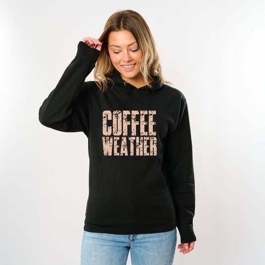 Coffee Weather Block Distressed - Women's Graphic Hoodie