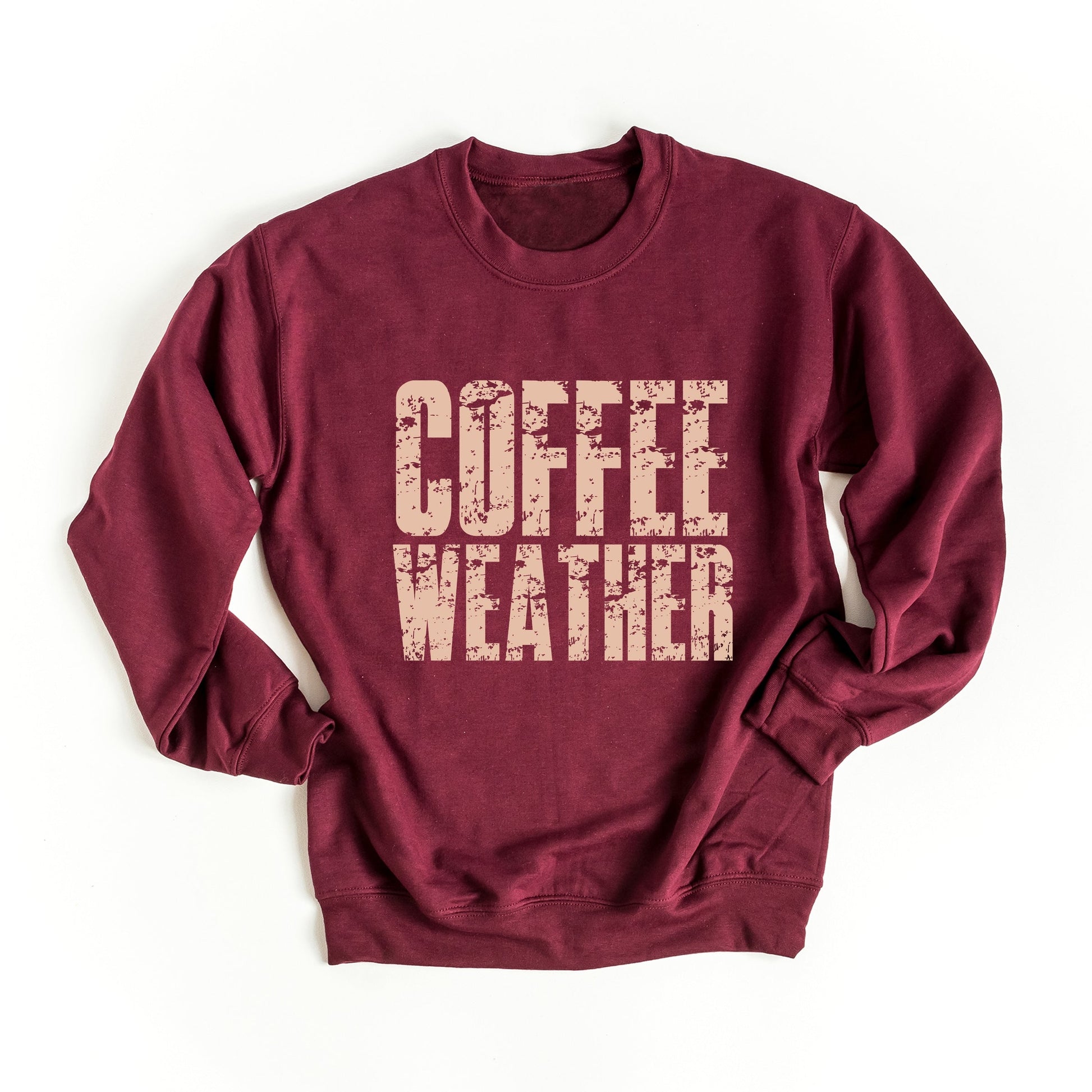 Coffee Weather Block Distressed - Women's Graphic Sweatshirt
