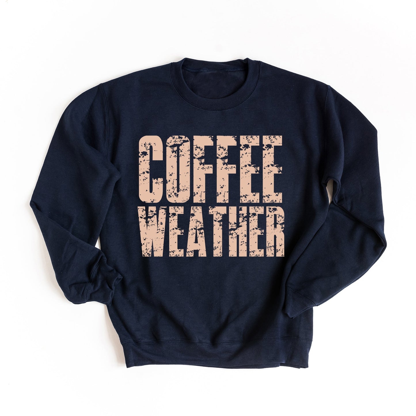 Coffee Weather Block Distressed - Women's Graphic Sweatshirt