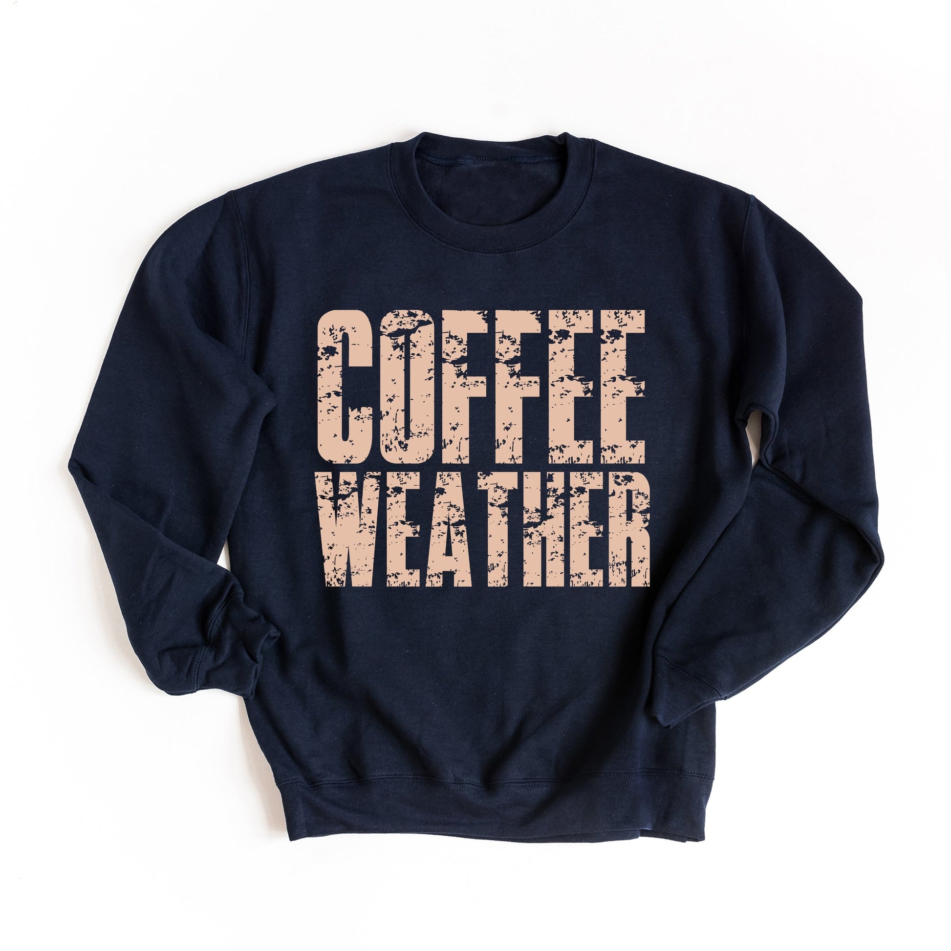 Coffee Weather Block Distressed - Women's Graphic Sweatshirt