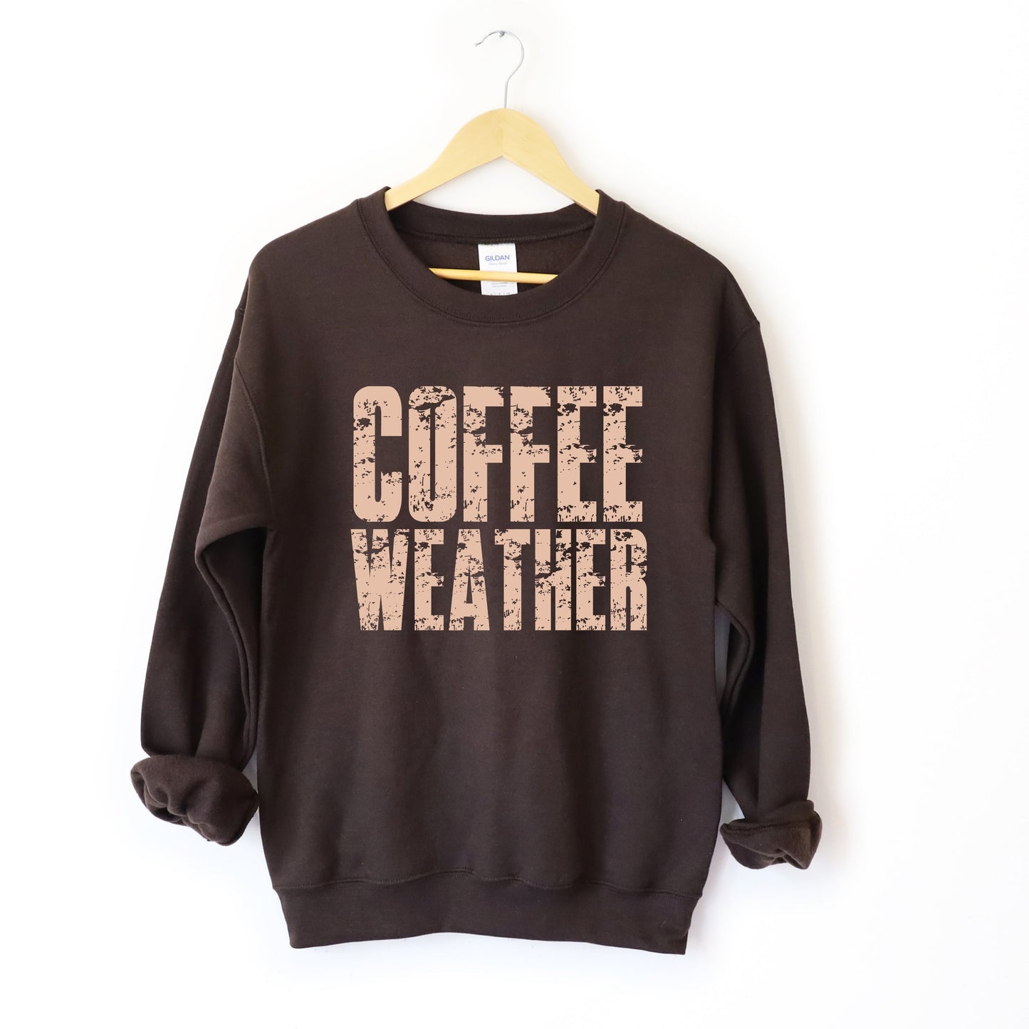 Coffee Weather Block Distressed - Women's Graphic Sweatshirt
