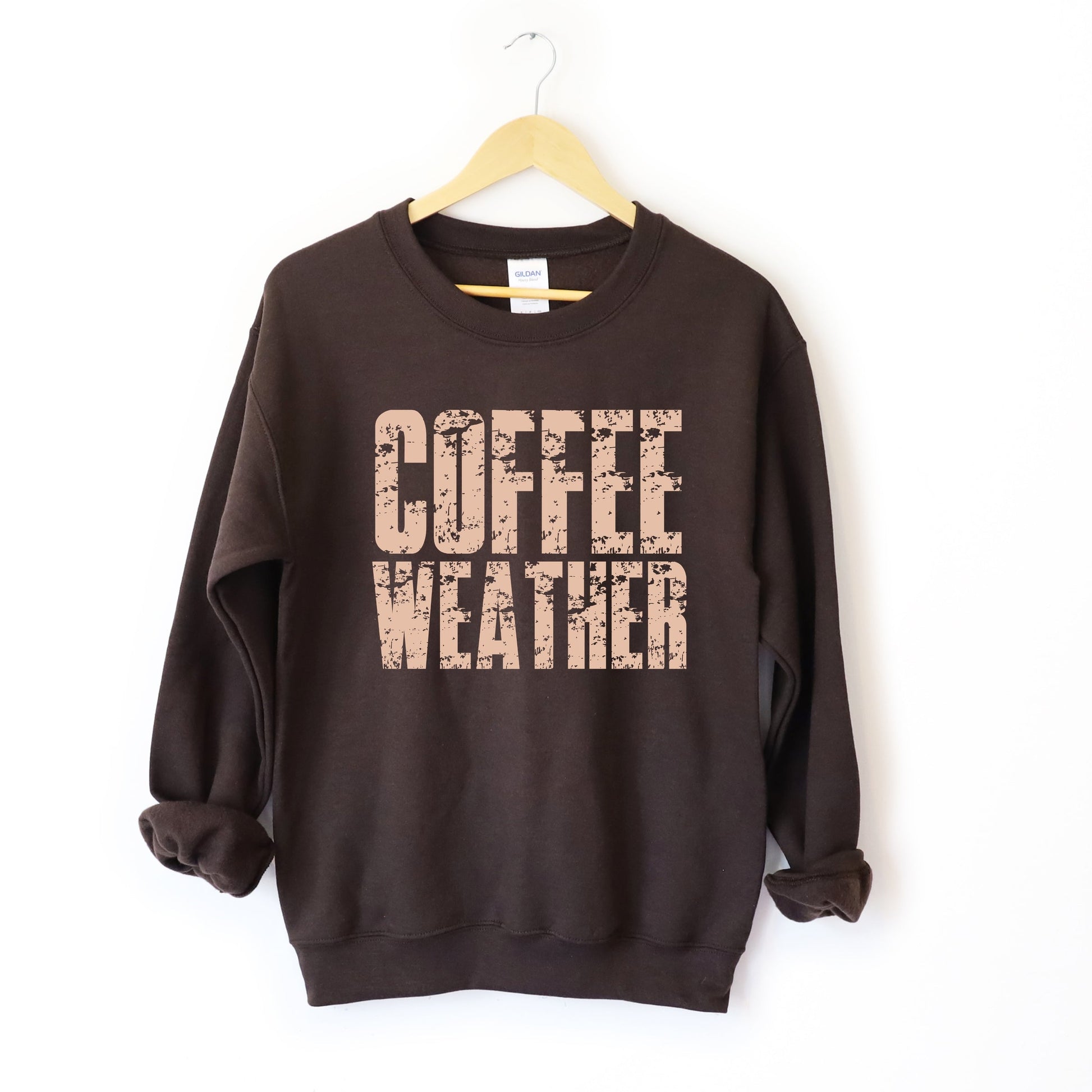 Coffee Weather Block Distressed - Women's Graphic Sweatshirt