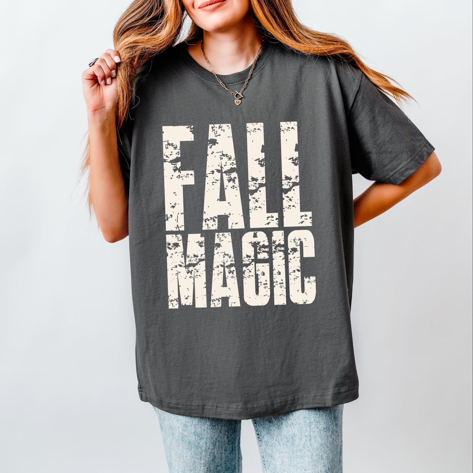 Fall Magic Block Distressed - Women's Heavyweight Graphic T-Shirt