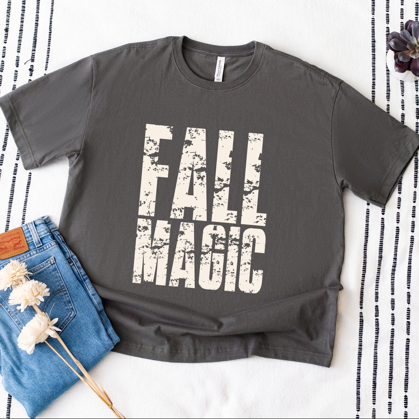 Fall Magic Block Distressed - Women's Heavyweight Graphic T-Shirt