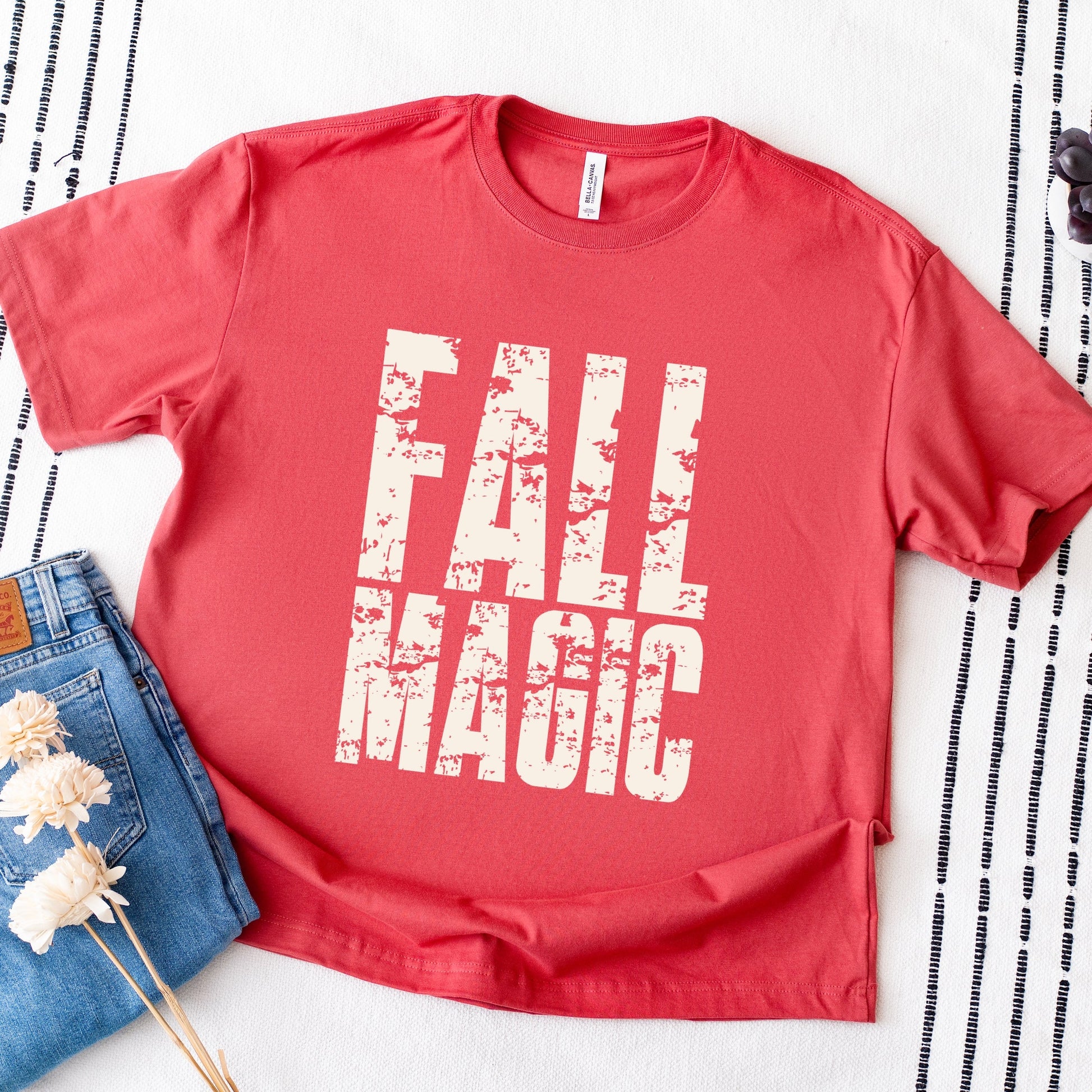 Fall Magic Block Distressed - Women's Heavyweight Graphic T-Shirt