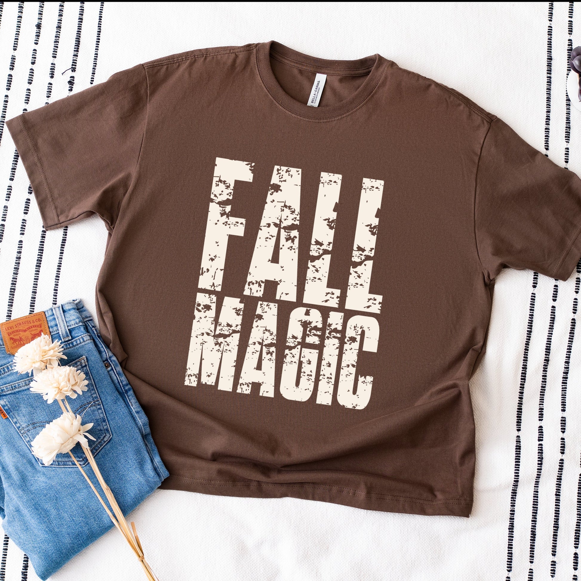 Fall Magic Block Distressed - Women's Heavyweight Graphic T-Shirt