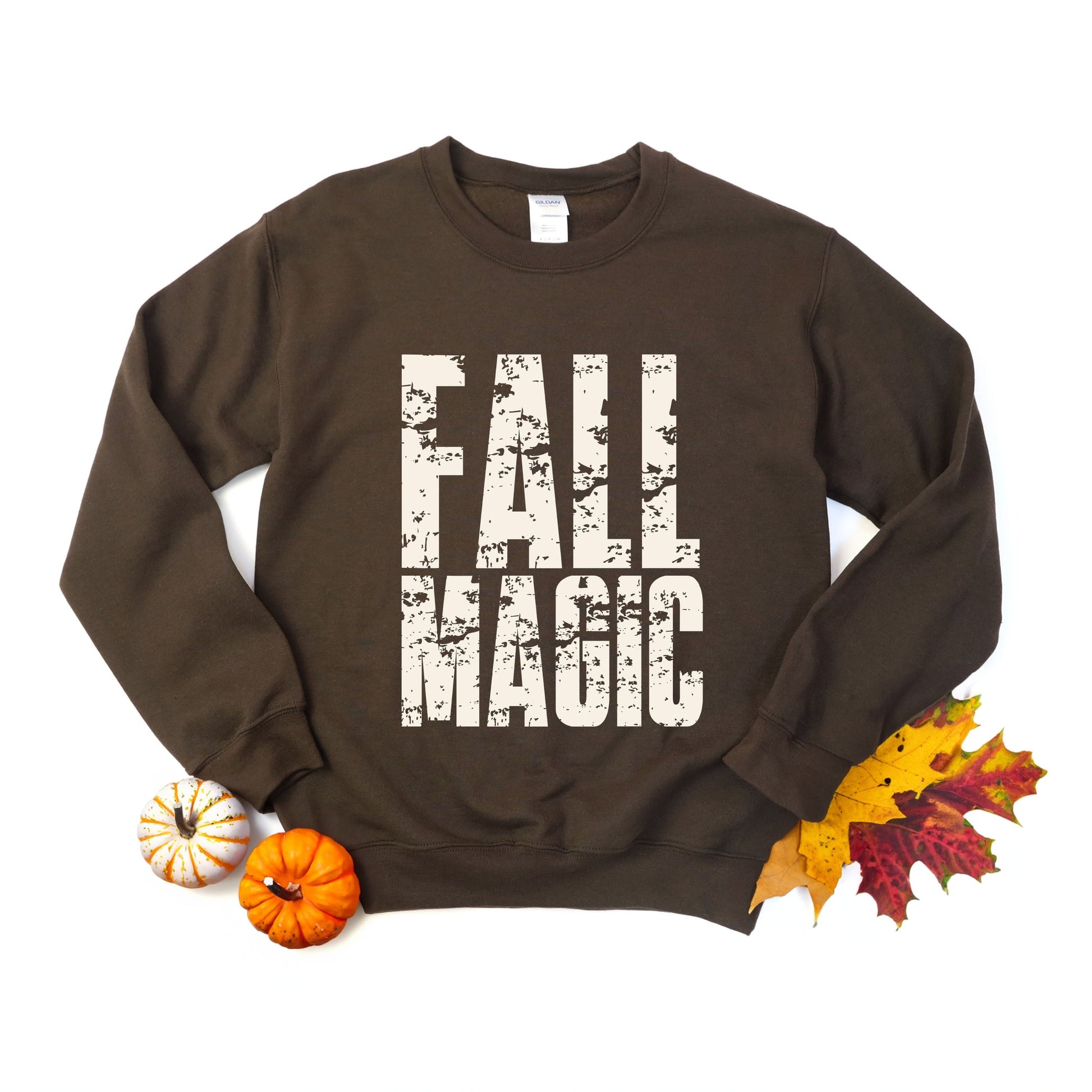 Fall Magic Block Distressed - Women's Graphic Sweatshirt