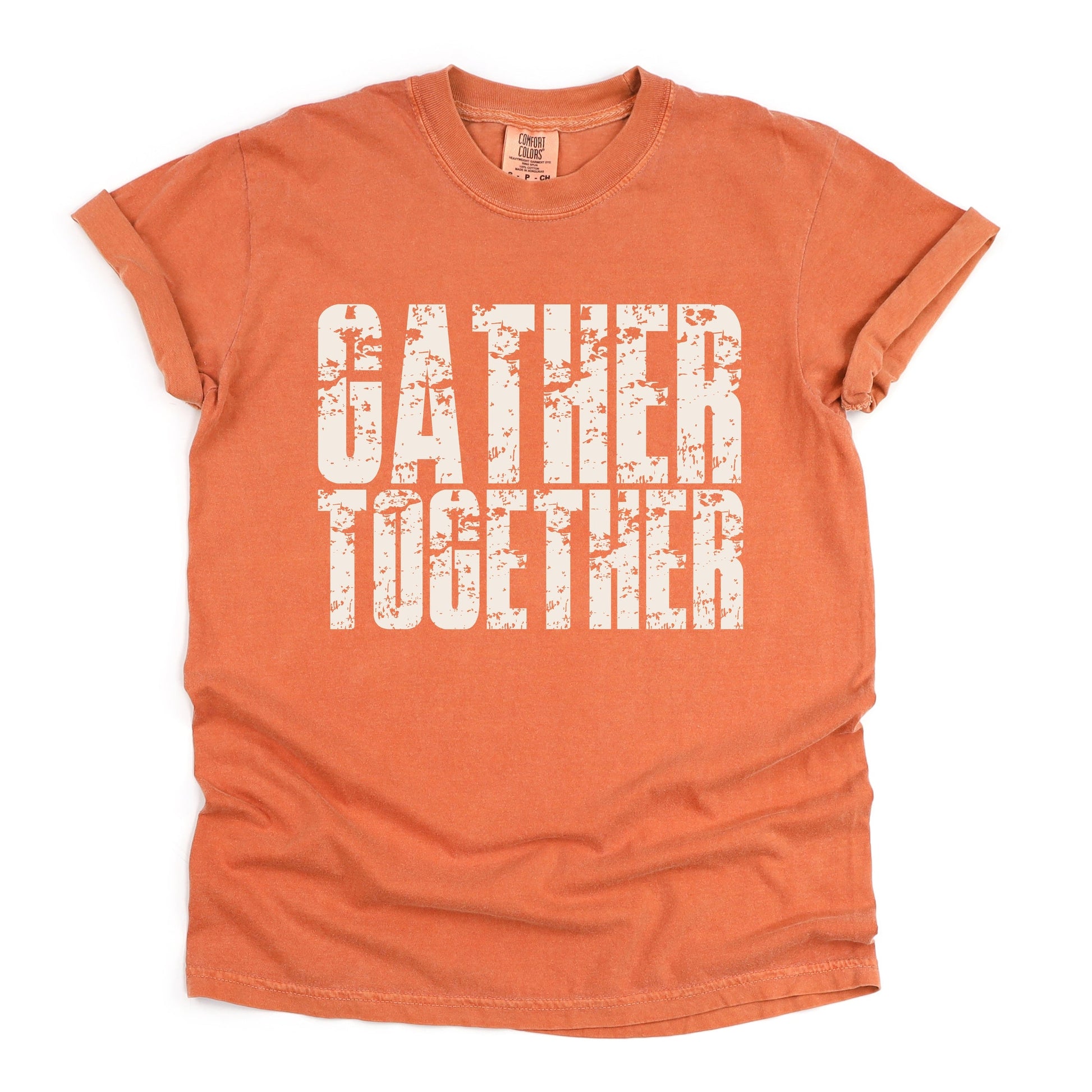 Gather Together Block Distressed - Women's Garment Dyed Graphic T-Shirt